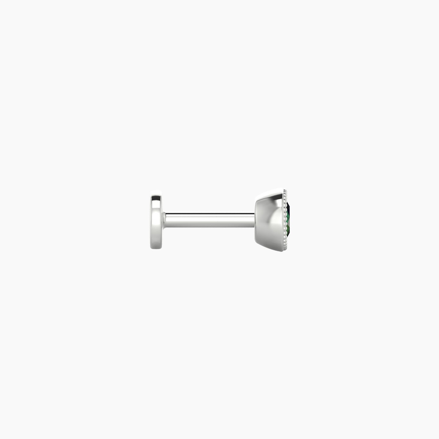 Aya | 18k White Gold 5 mm 4 mm Round Emerald Nose Piercing