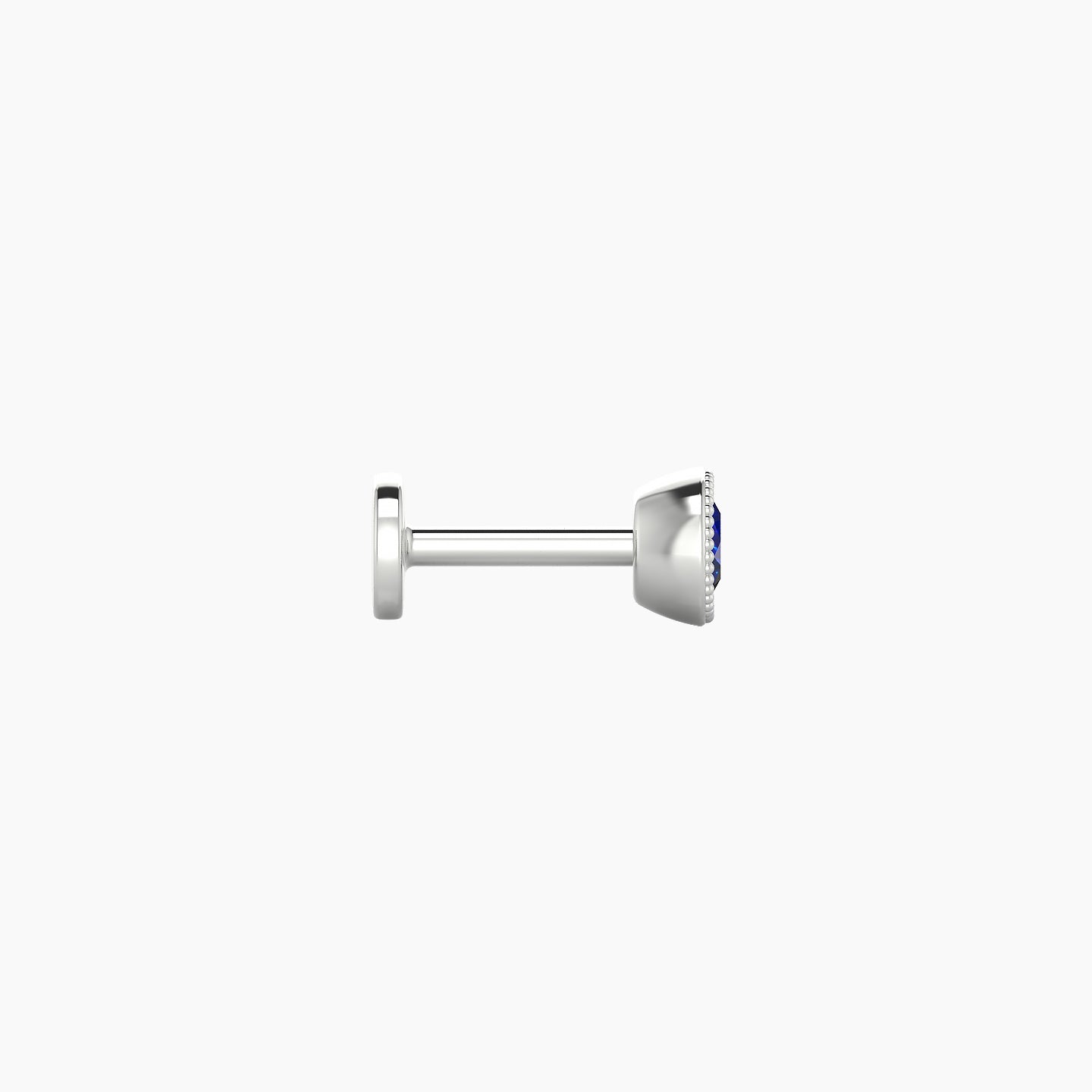 Aya | 18k White Gold 5 mm 4 mm Round Sapphire Nose Piercing