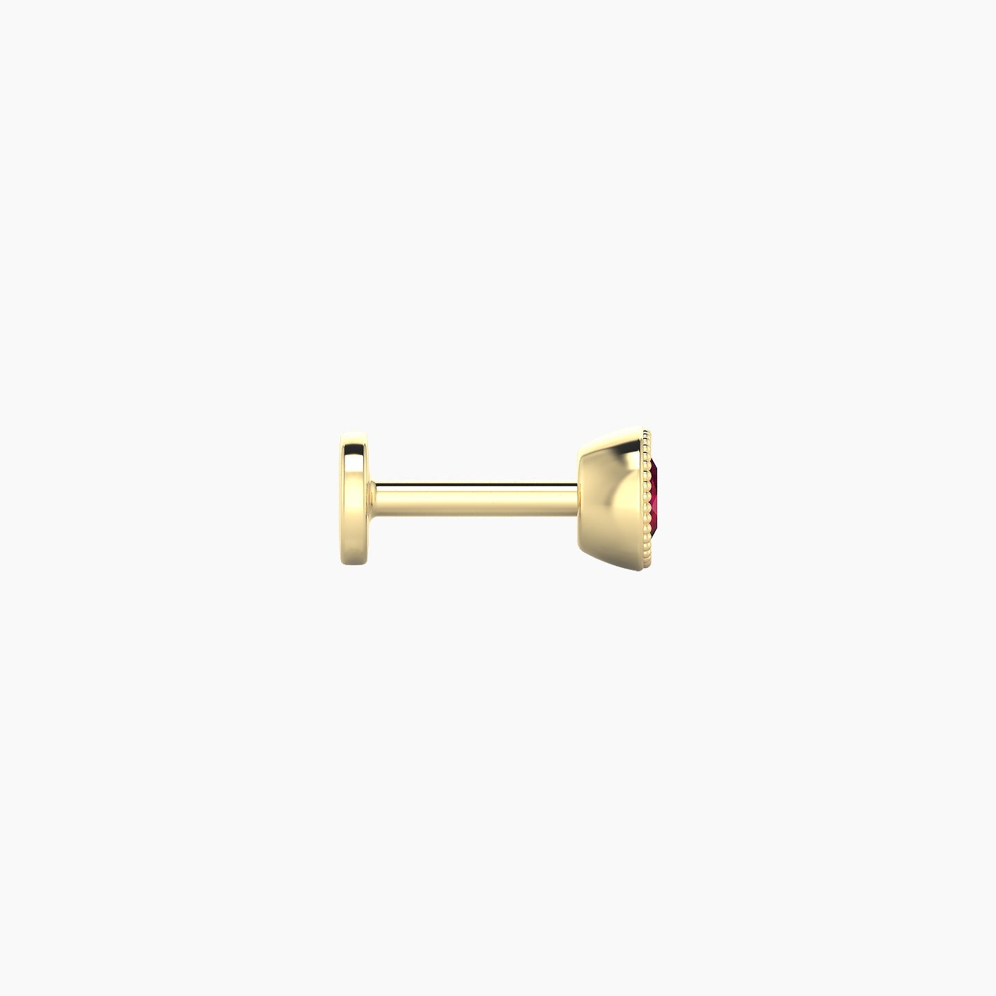 Aya | 18k Yellow Gold 5 mm 4 mm Round Ruby Nose Piercing