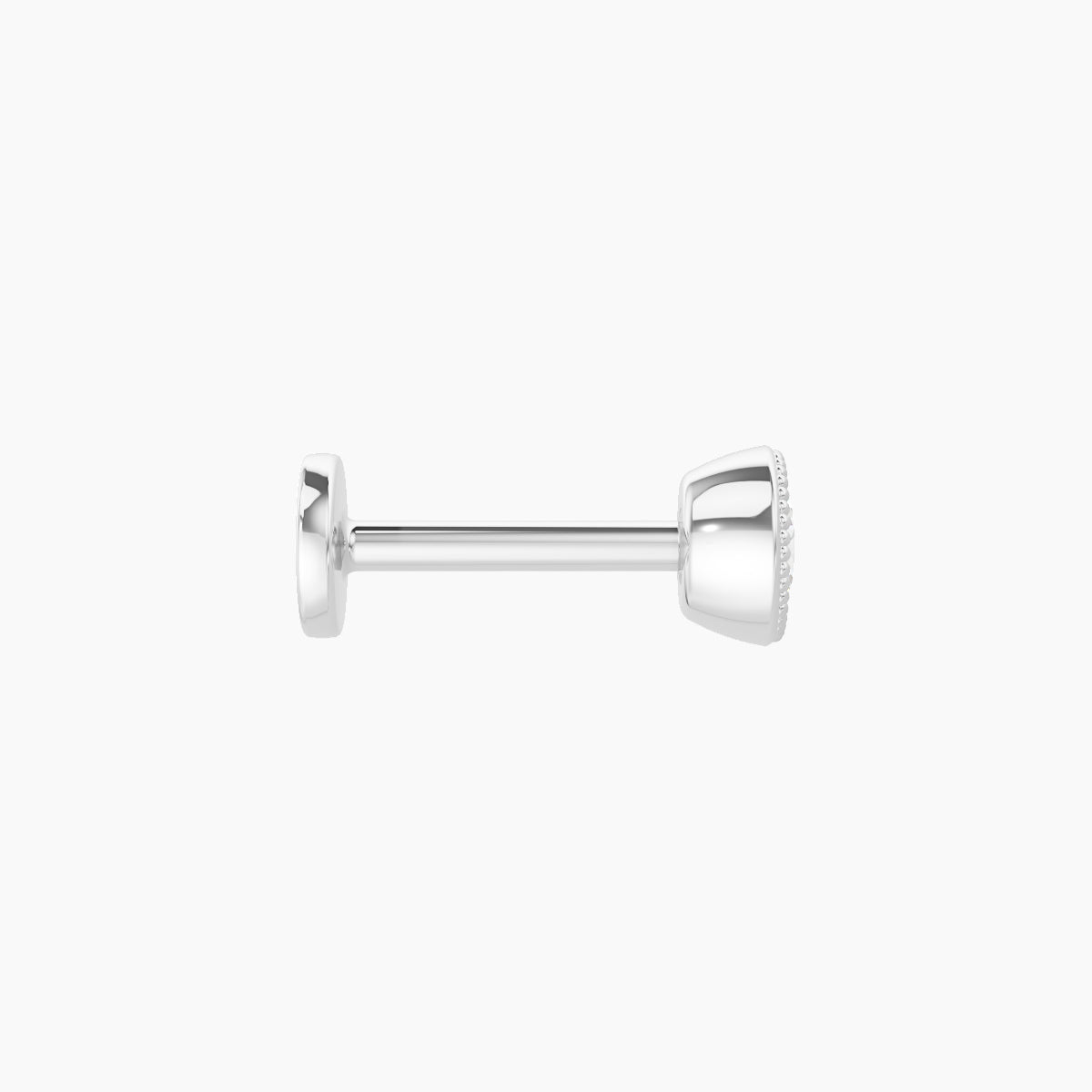 Aya | 18k White Gold 4 mm 6.5 mm Round Diamond Nose Piercing