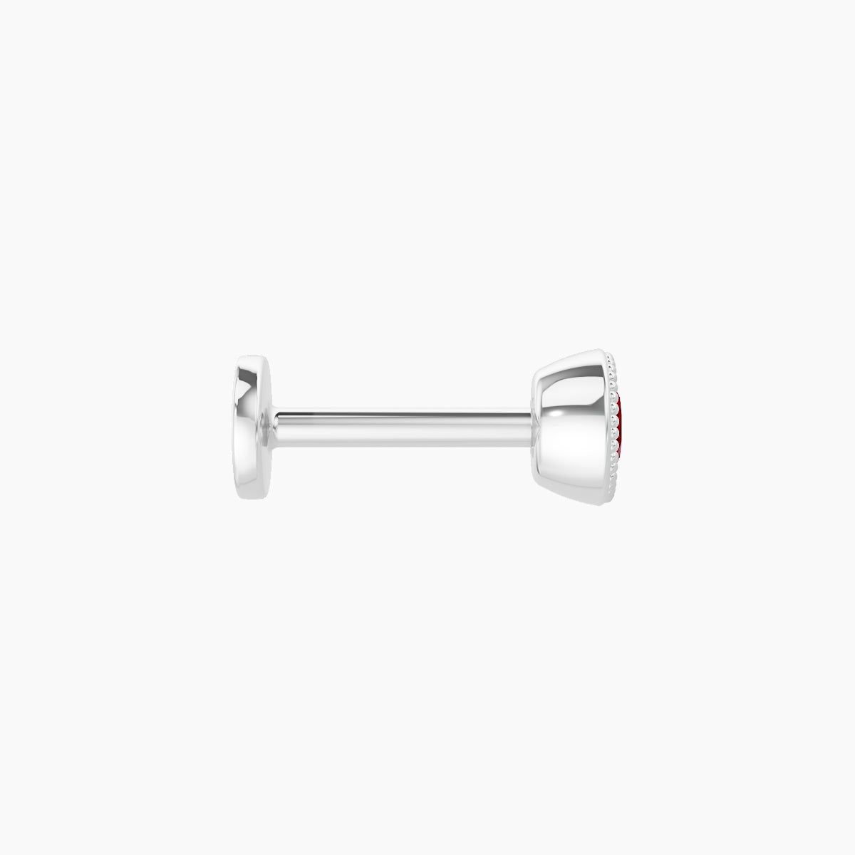 Aya | 18k White Gold 6.5 mm 4 mm Round Ruby Nose Piercing