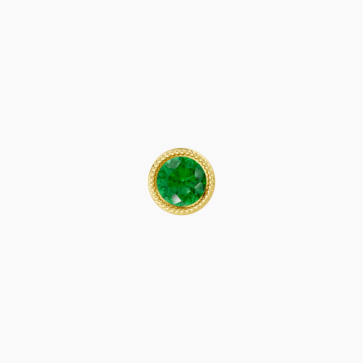 Aya | 18k Yellow Gold 6.5 mm 4 mm Round Emerald Nose Piercing