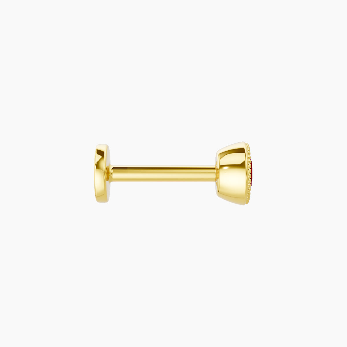 Aya | 18k Yellow Gold 6.5 mm 4 mm Round Ruby Nose Piercing