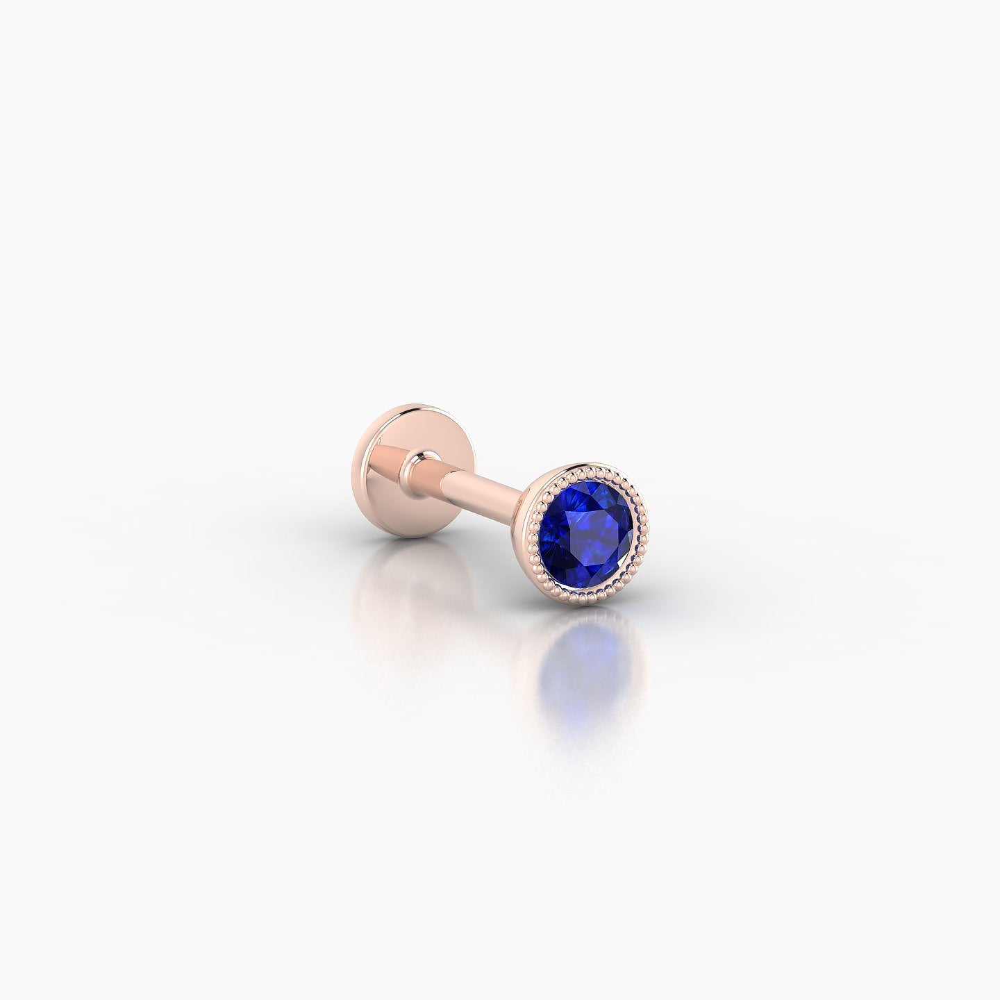 Aya | 18k Rose Gold 6.5 mm 4 mm Round Sapphire Nose Piercing