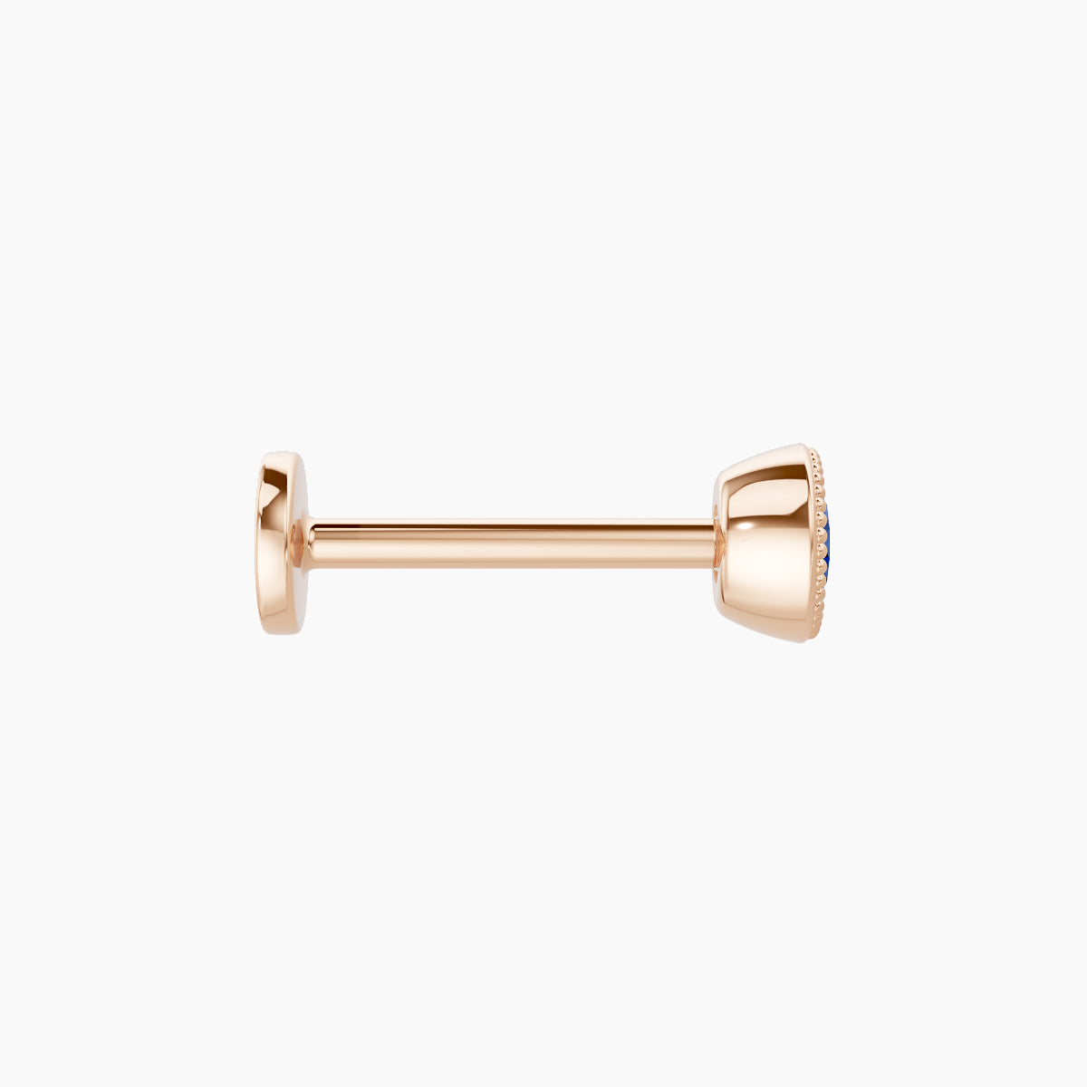 Aya | 18k Rose Gold 8 mm 4 mm Round Sapphire Nose Piercing