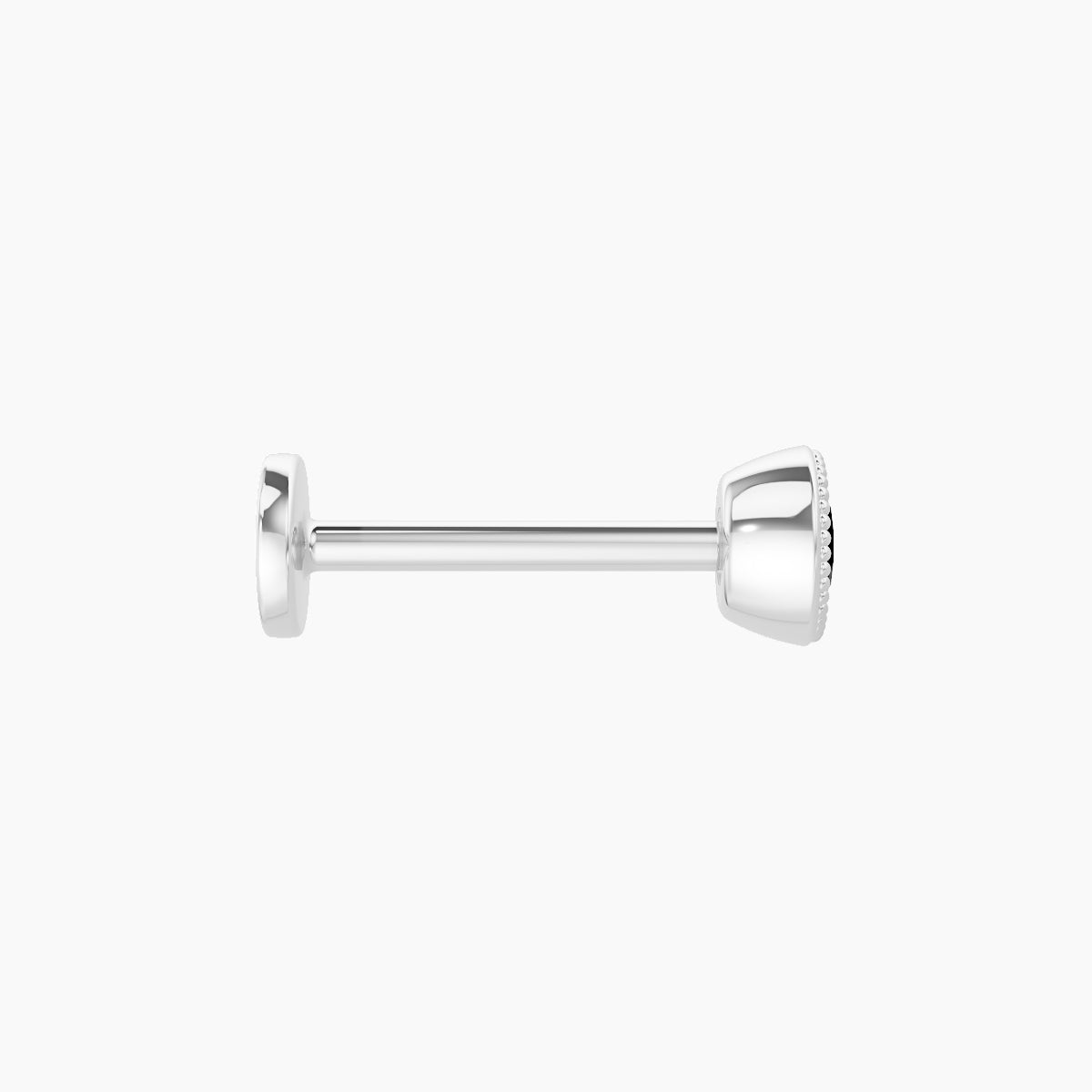 Aya | 18k White Gold 8 mm 4 mm Round Black Diamond Nose Piercing
