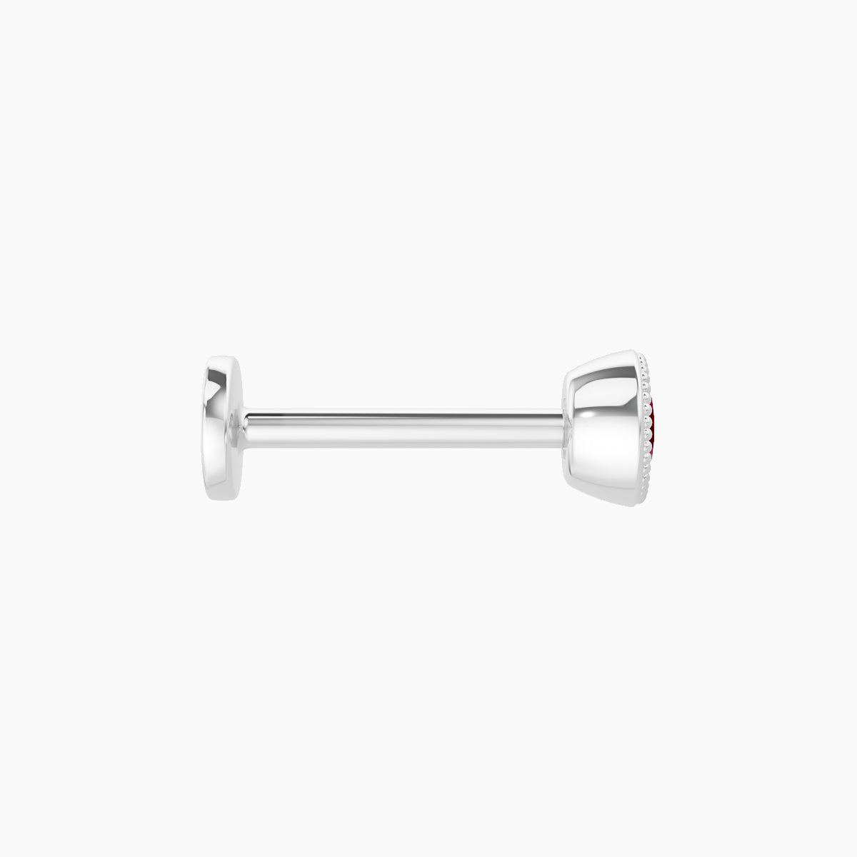 Aya | 18k White Gold 8 mm 4 mm Round Ruby Nose Piercing