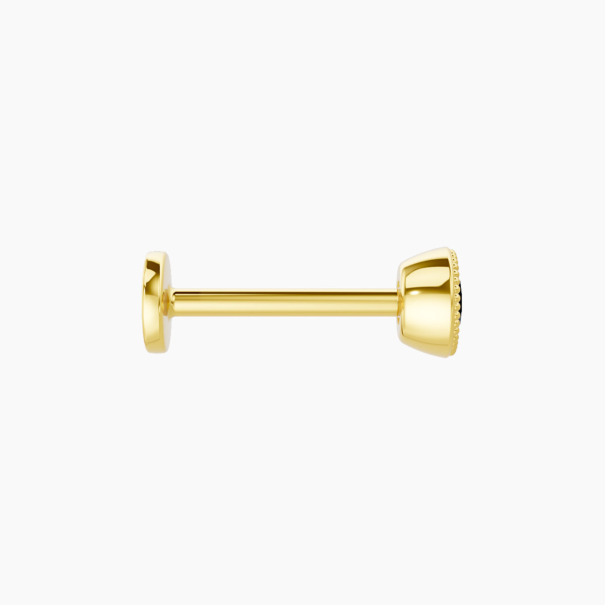 Aya | 18k Yellow Gold 8 mm 4 mm Round Black Diamond Nose Piercing