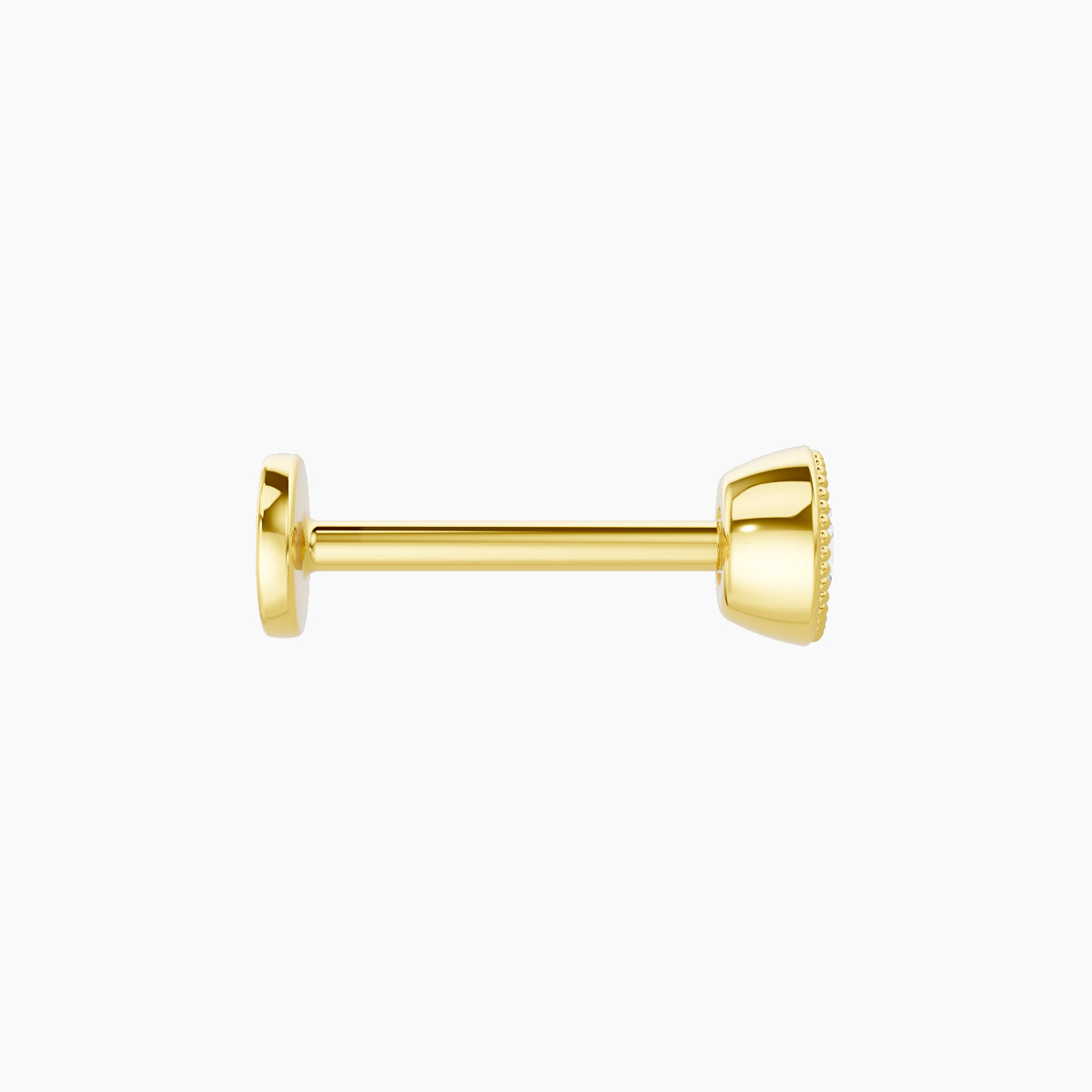 Aya | 18k Yellow Gold 4 mm 8 mm Round Diamond Nose Piercing