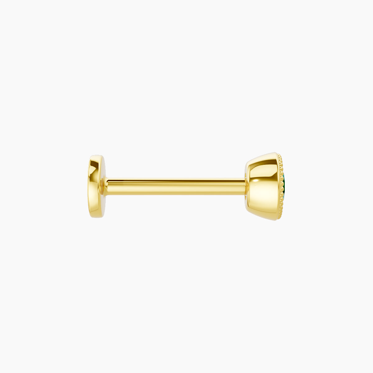 Aya | 18k Yellow Gold 8 mm 4 mm Round Emerald Nose Piercing