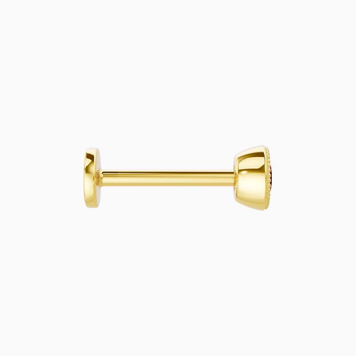 Aya | 18k Yellow Gold 8 mm 4 mm Round Ruby Nose Piercing