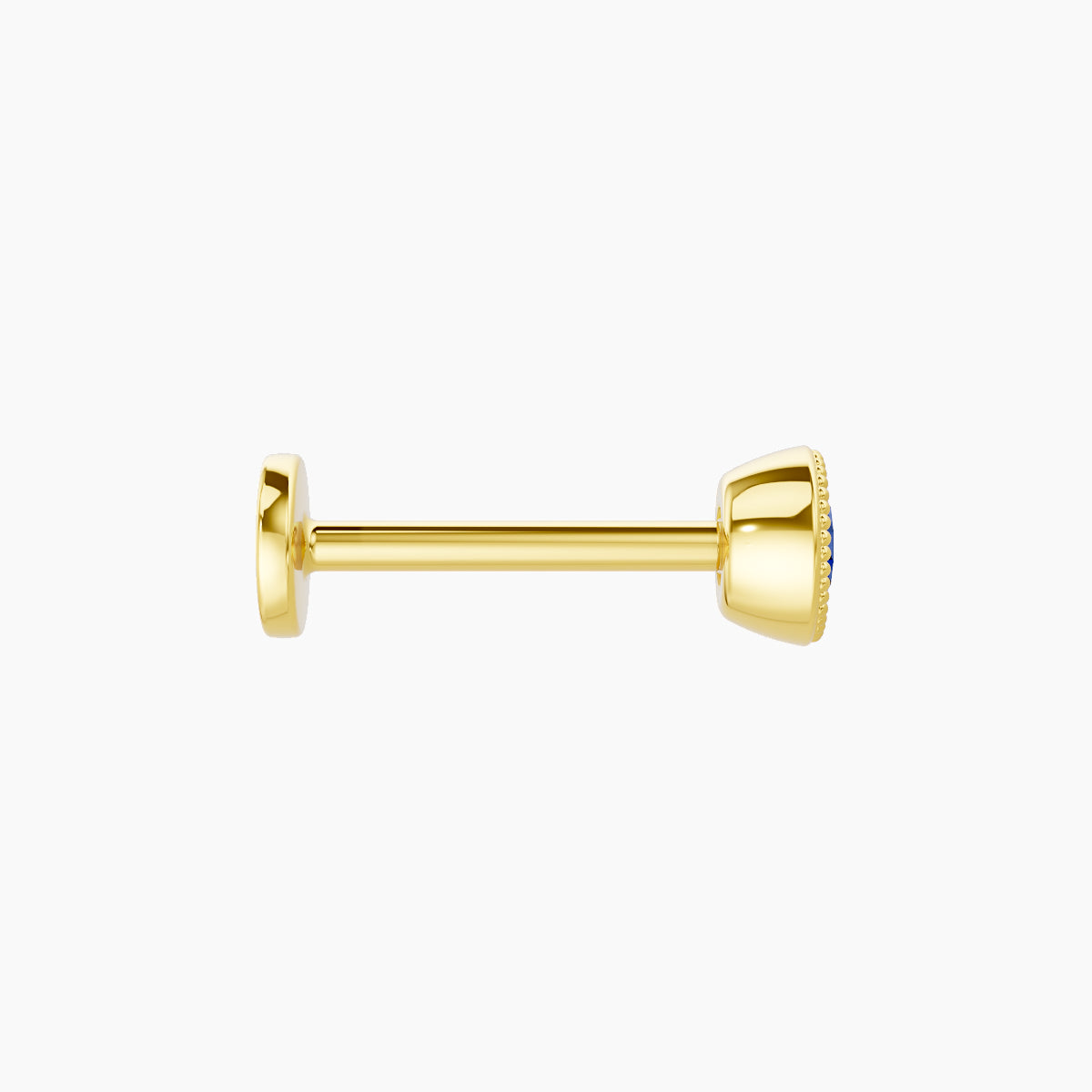 Aya | 18k Yellow Gold 8 mm 4 mm Round Sapphire Nose Piercing