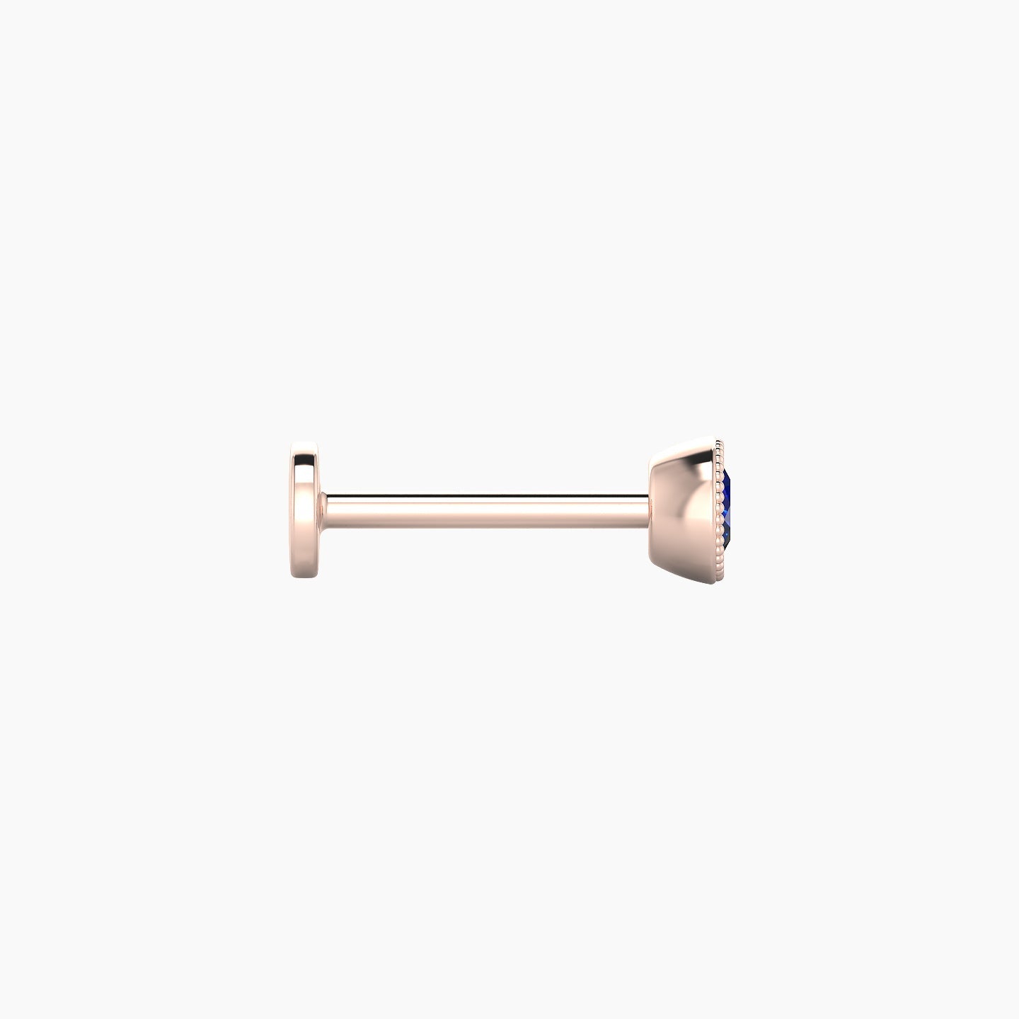 Aya | 18k Rose Gold 8 mm 4 mm Round Sapphire Nose Piercing
