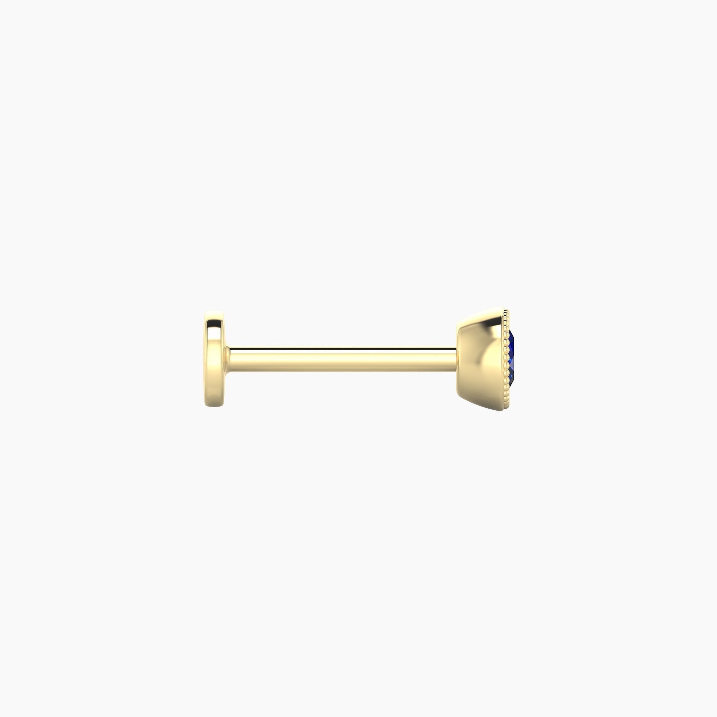 Aya | 18k Yellow Gold 8 mm 4 mm Round Sapphire Nose Piercing