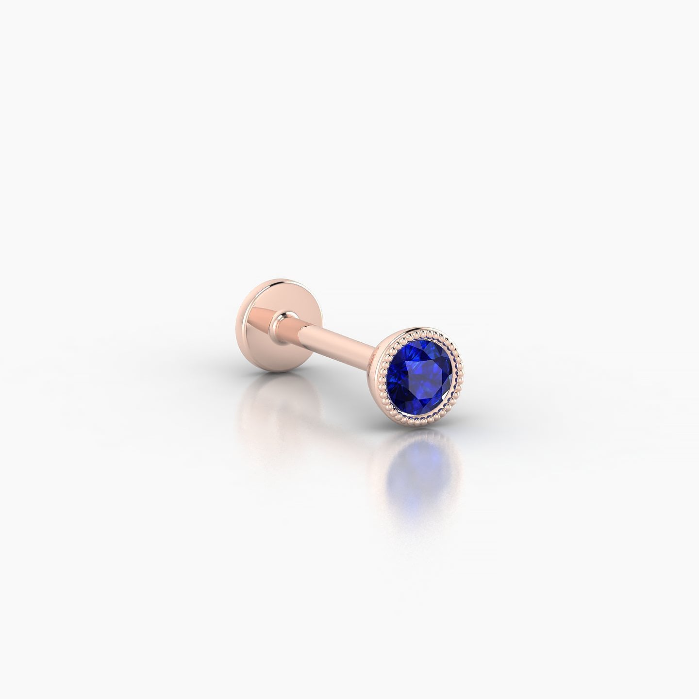 Aya | 18k Rose Gold 8 mm 4 mm Round Sapphire Piercing