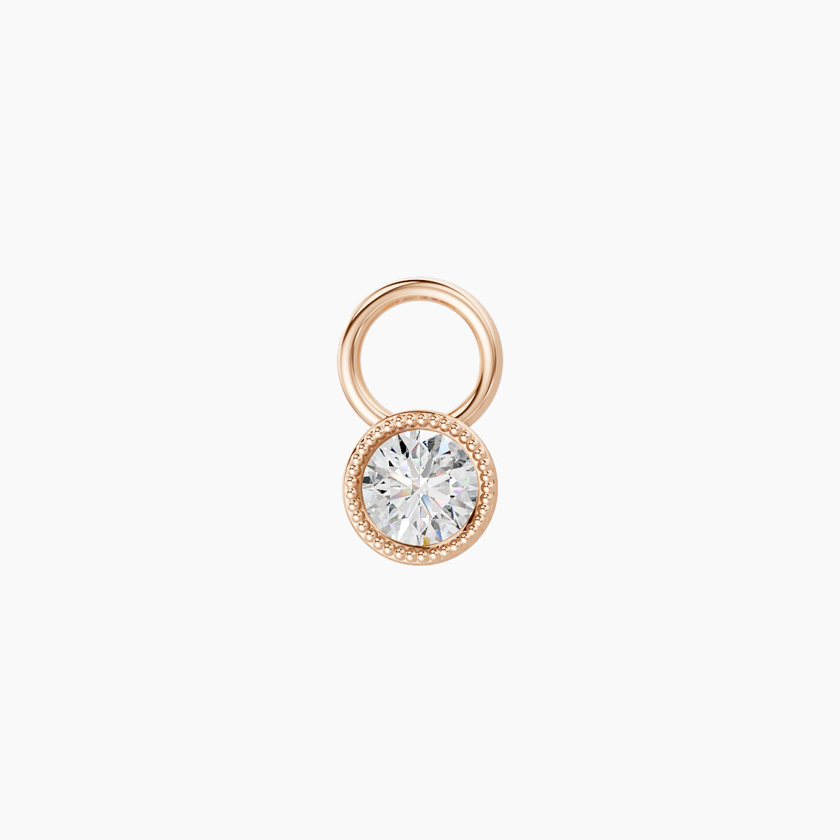 Aya | 18k Rose Gold 4 mm Round Diamond Charm