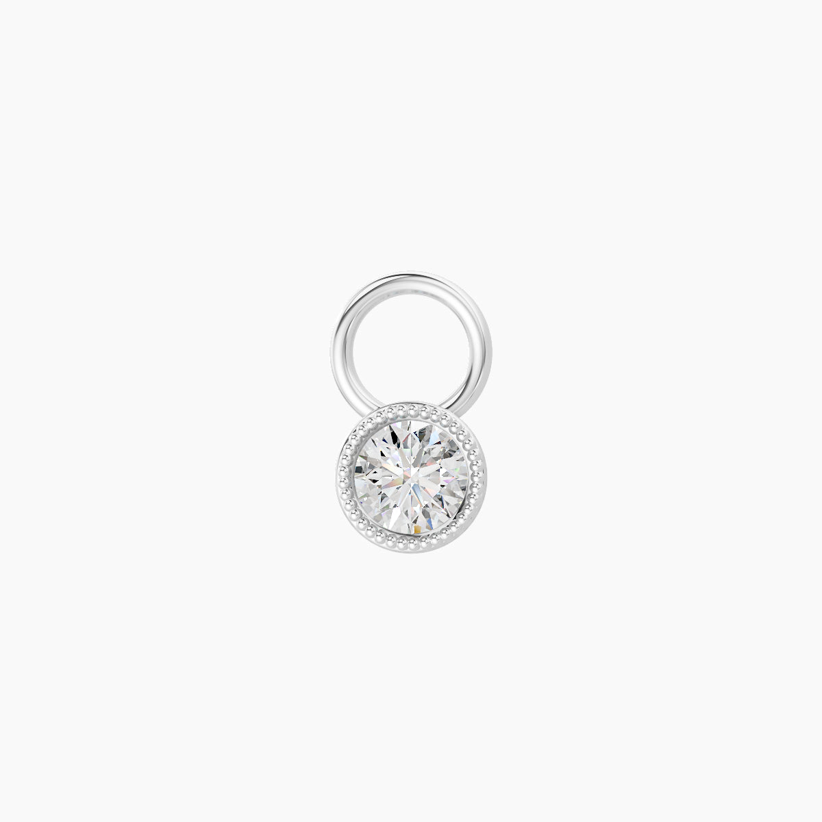 Aya | 18k White Gold 4 mm Round Diamond Charm