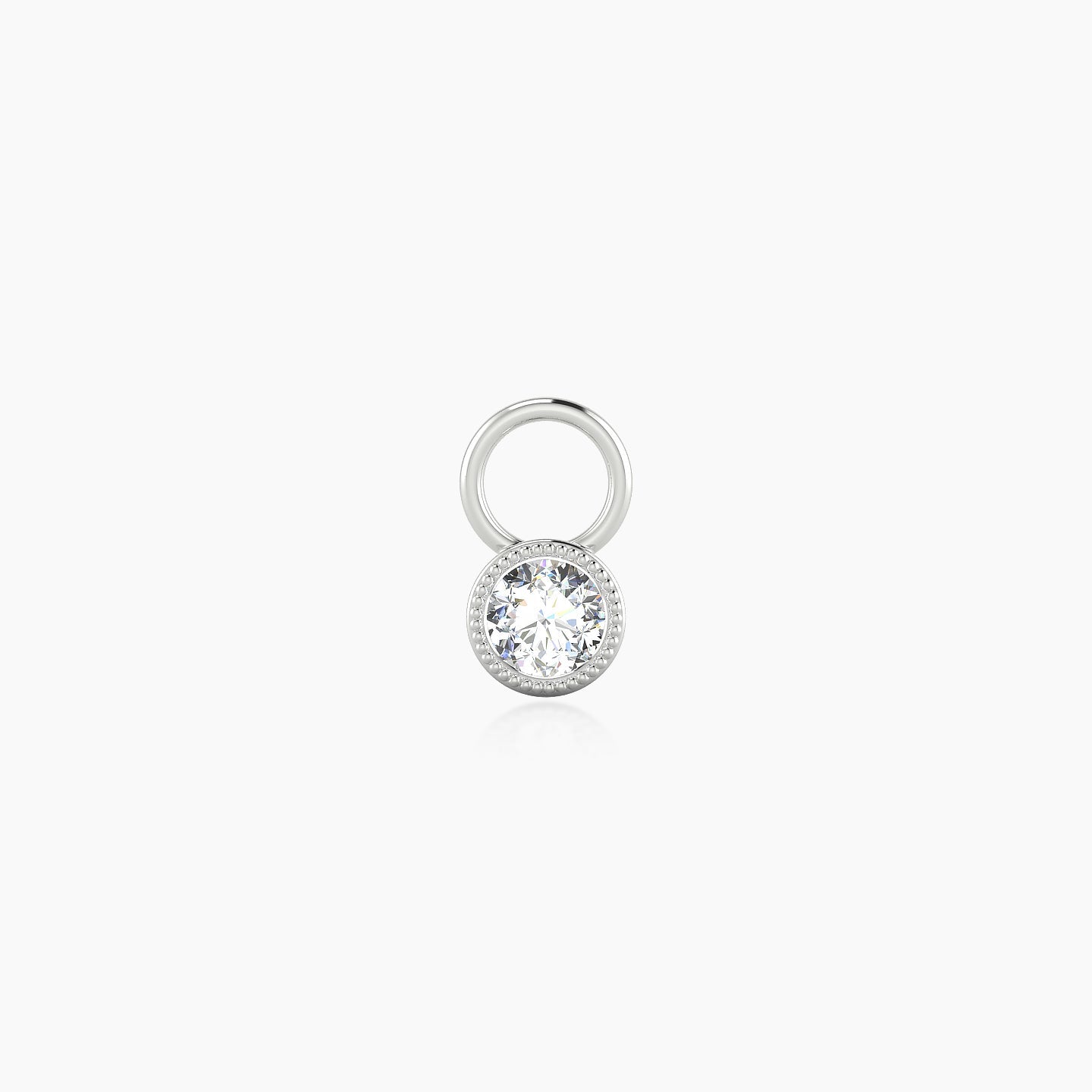 Aya | 18k White Gold 4 mm Round Diamond Charm