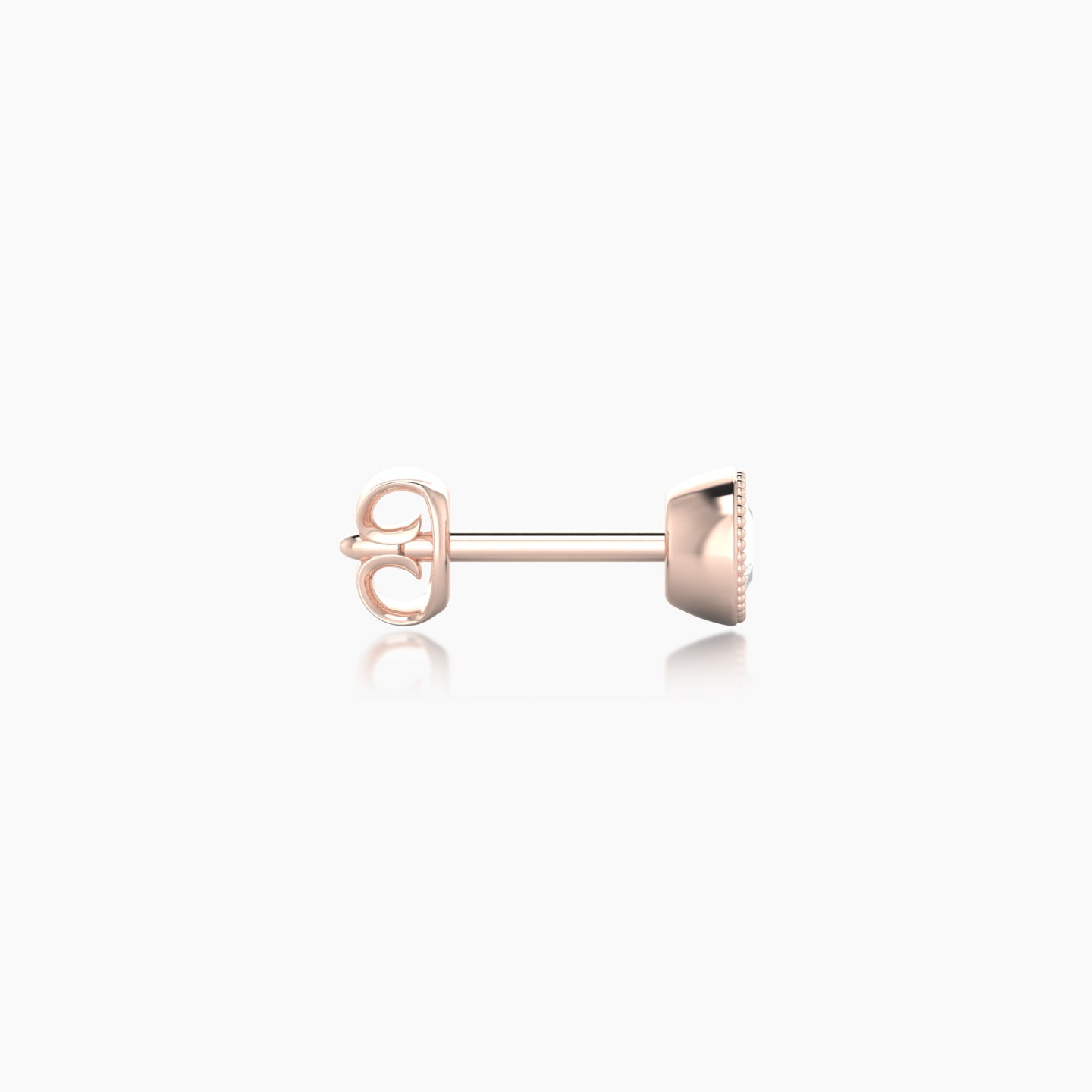 Aya | 18k Rose Gold 4 mm Round Diamond Earring