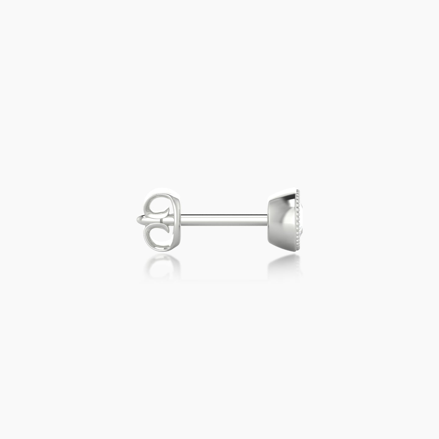 Aya | 18k White Gold 4 mm Round Diamond Earring