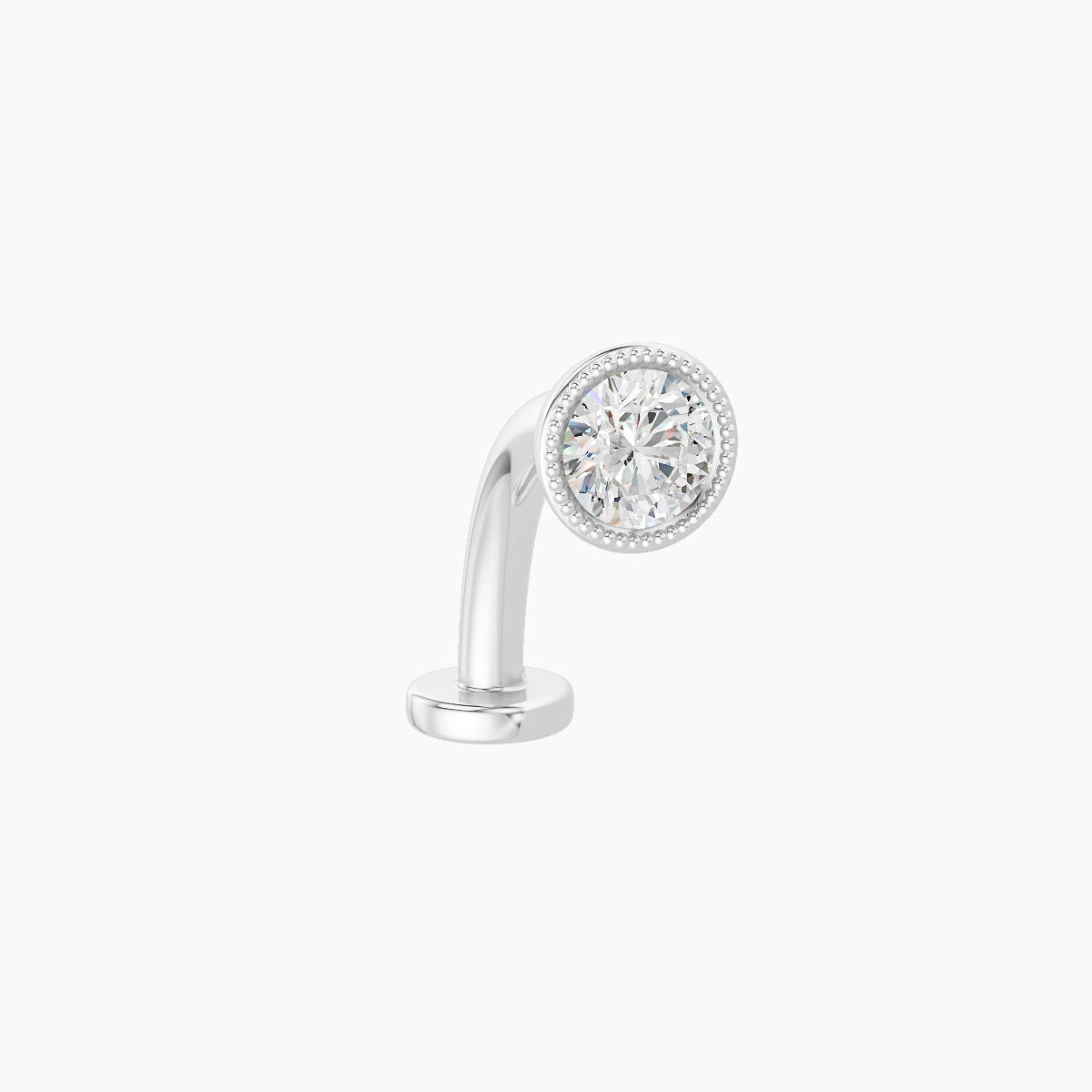 Aya | 18k White Gold 4.5 mm 10 mm Round Diamond Floating Navel Piercing