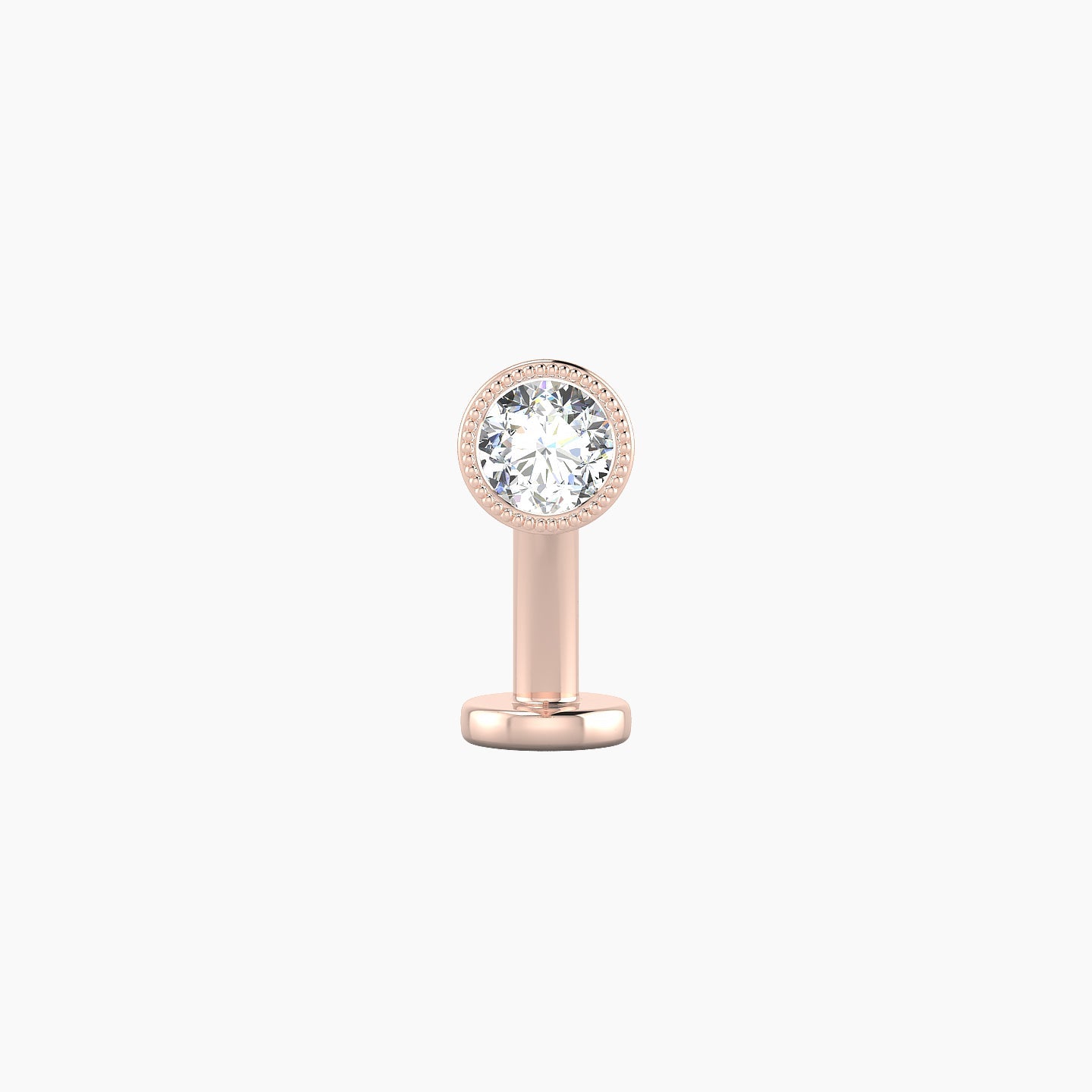 Aya | 18k Rose Gold 4.5 mm 10 mm Round Diamond Floating Navel Piercing