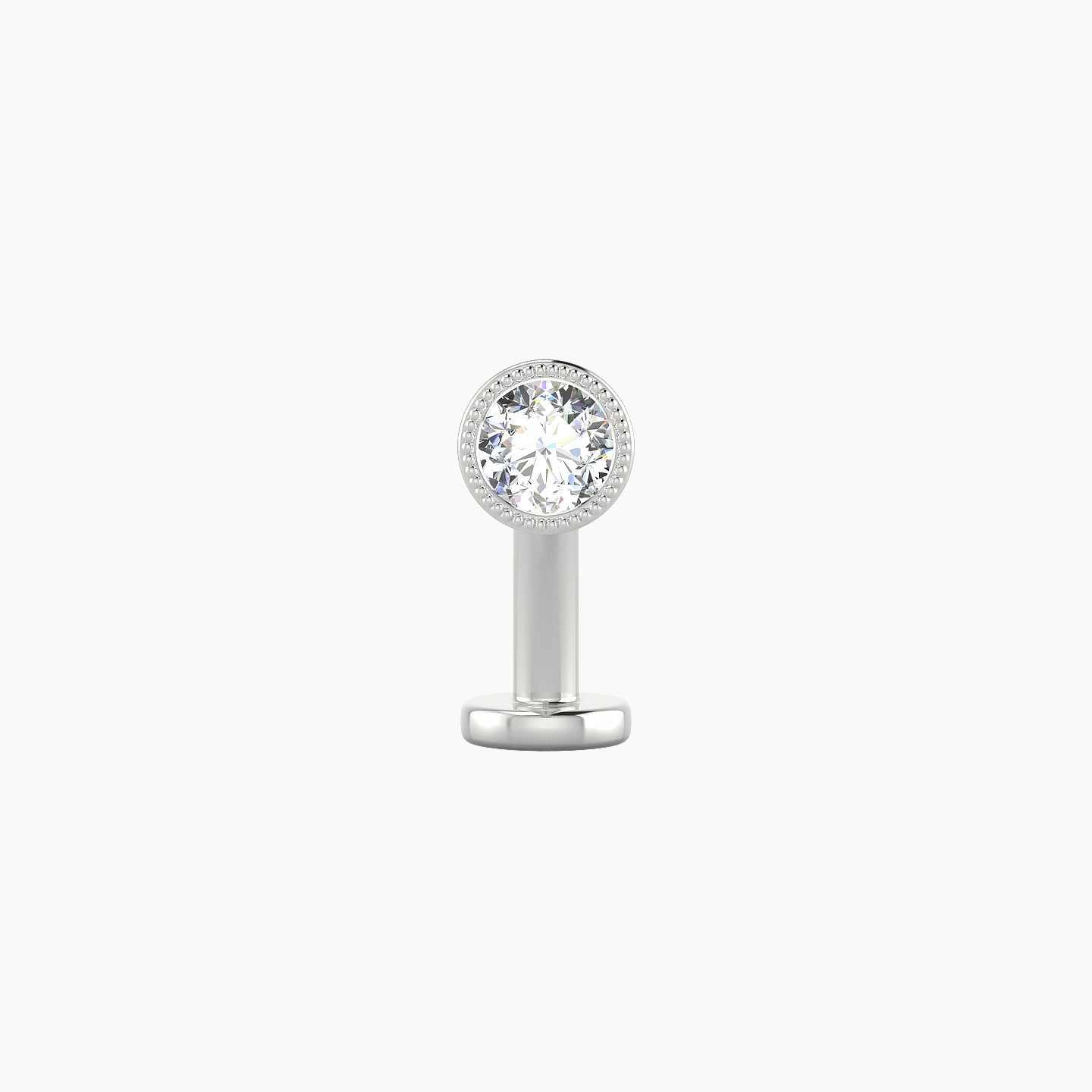 Aya | 18k White Gold 4.5 mm 10 mm Round Diamond Floating Navel Piercing
