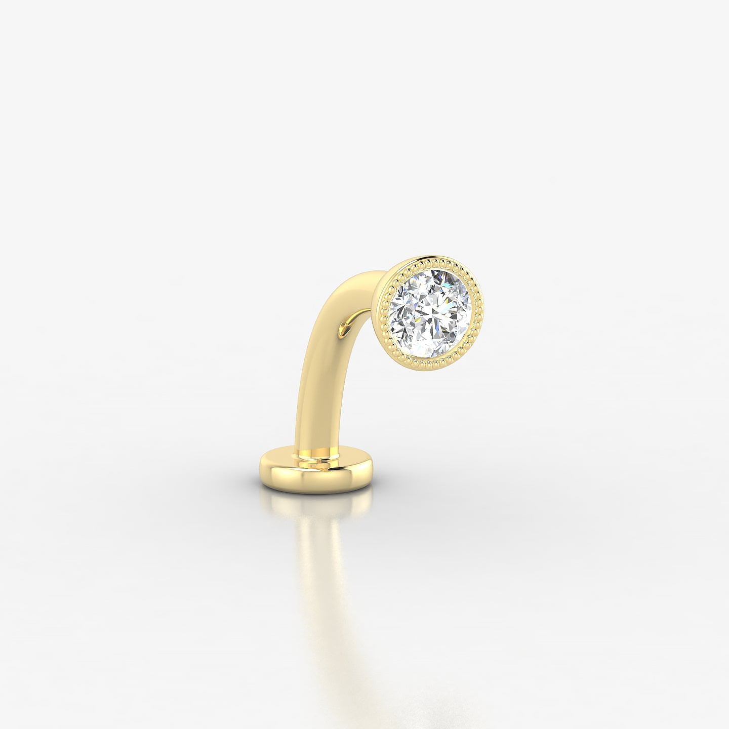 Aya | 18k Yellow Gold 4.5 mm 10 mm Round Diamond Floating Navel Piercing