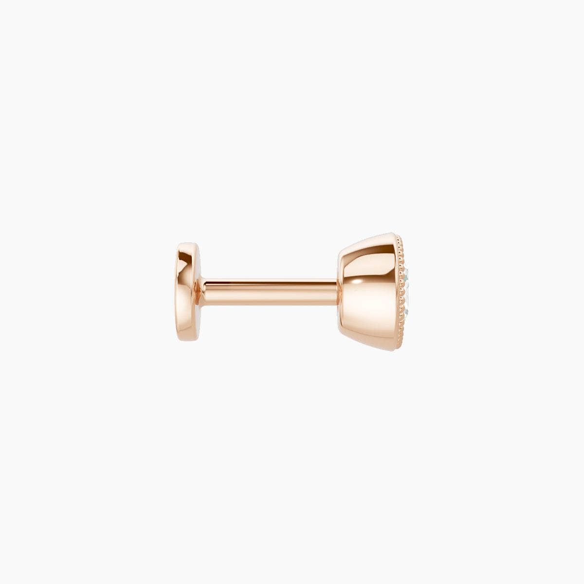 Aya | 18k Rose Gold 4.5 mm 5 mm Round Diamond Nose Piercing