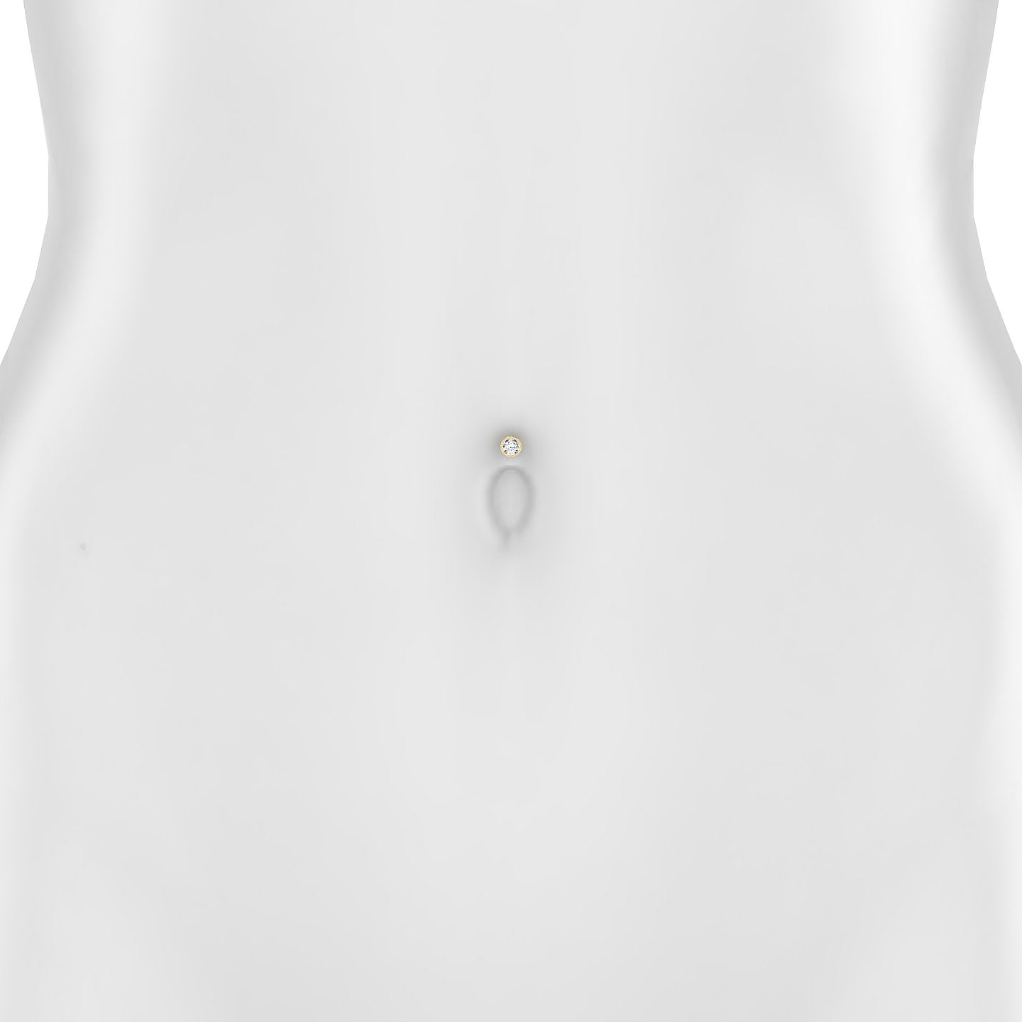 Aya | 18k Yellow Gold 4.5 mm 6 mm Round Diamond Floating Navel Piercing