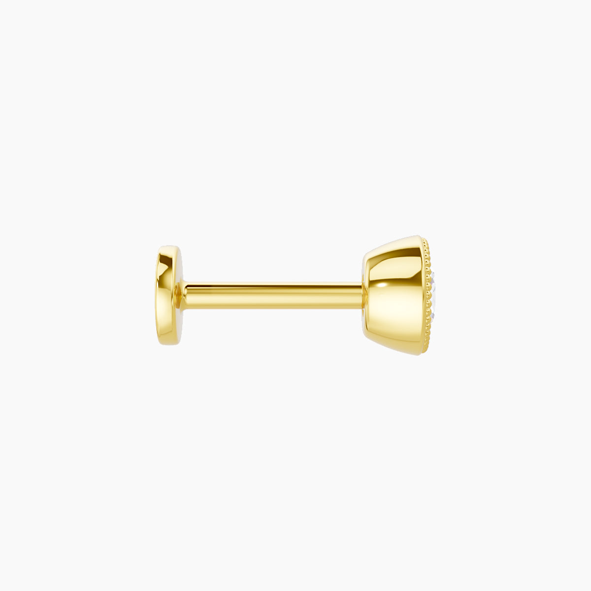 Aya | 18k Yellow Gold 4.5 mm 6.5 mm Round Diamond Nose Piercing