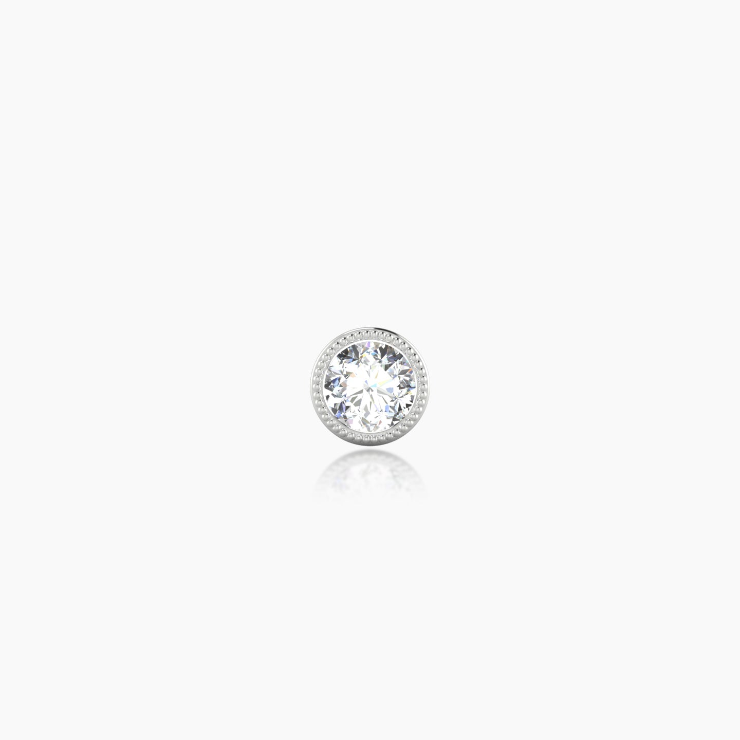 Aya | 18k White Gold 4.5 mm 6.5 mm Round Diamond Nose Piercing