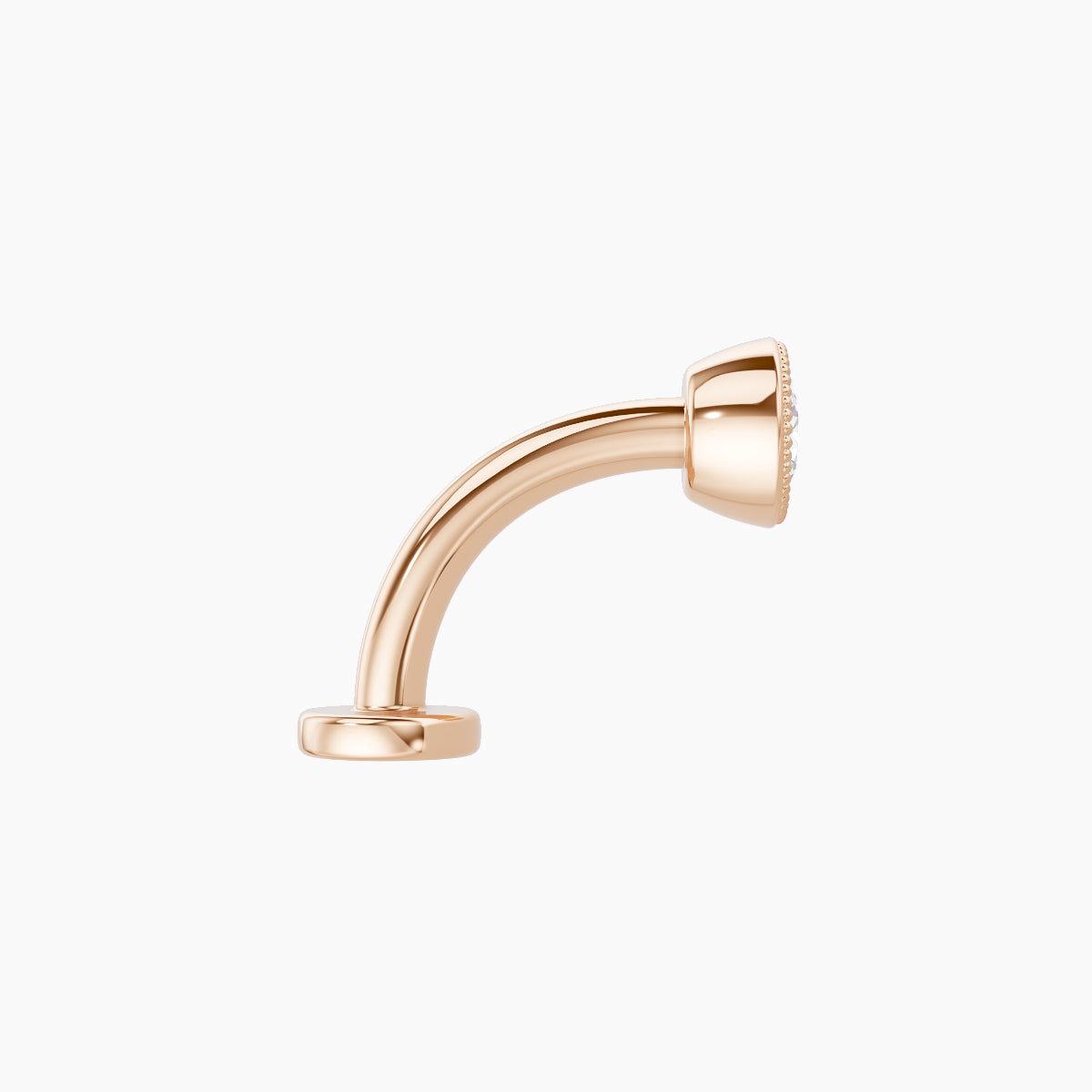 Aya | 18k Rose Gold 4.5 mm 8 mm Round Diamond Floating Navel Piercing
