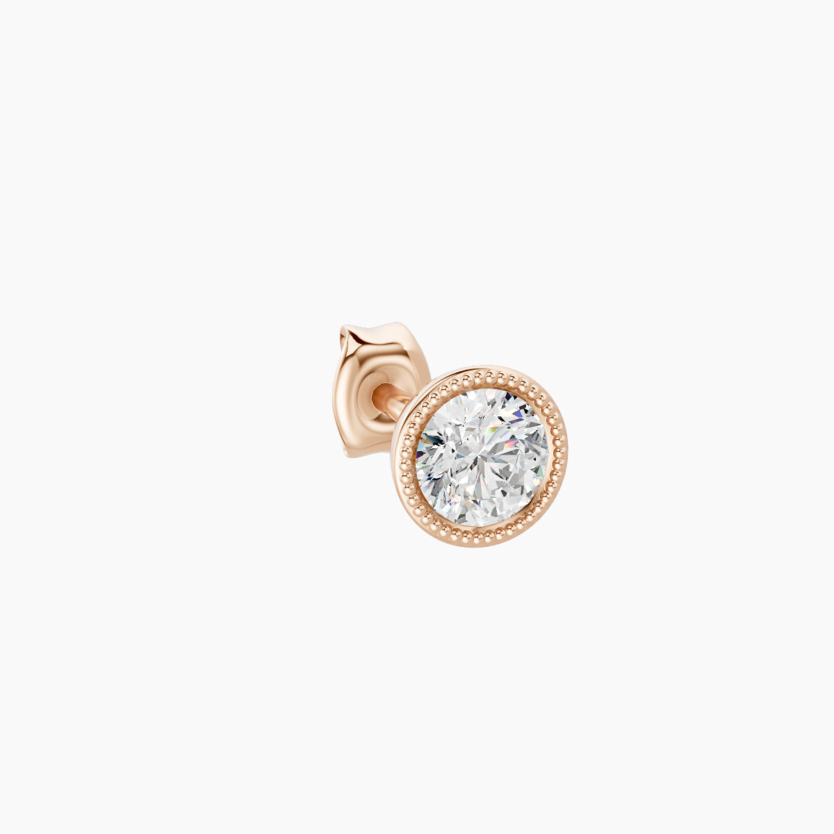Aya | 18k Rose Gold 4.5 mm Round Diamond Earring