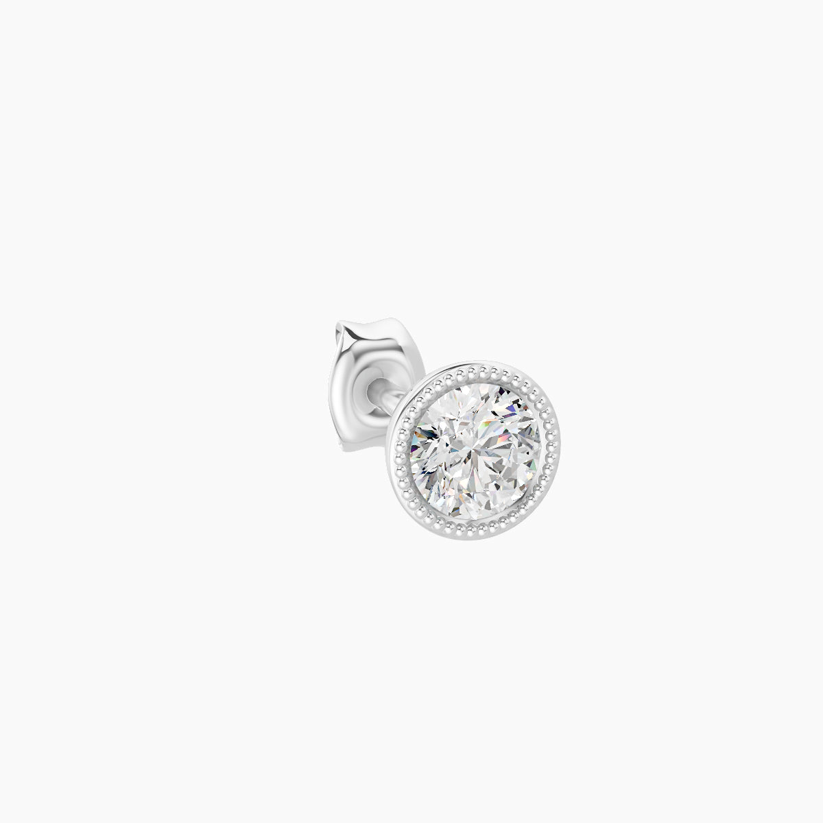 Aya | 18k White Gold 4.5 mm Round Diamond Earring
