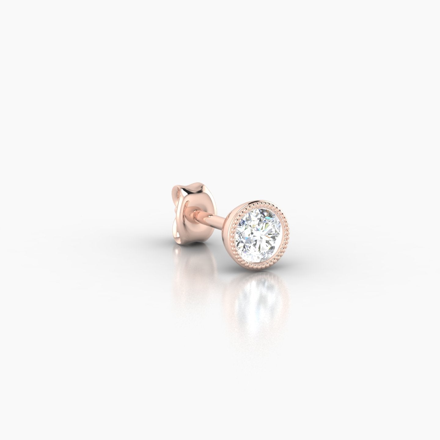Aya | 18k Rose Gold 4.5 mm Round Diamond Earring