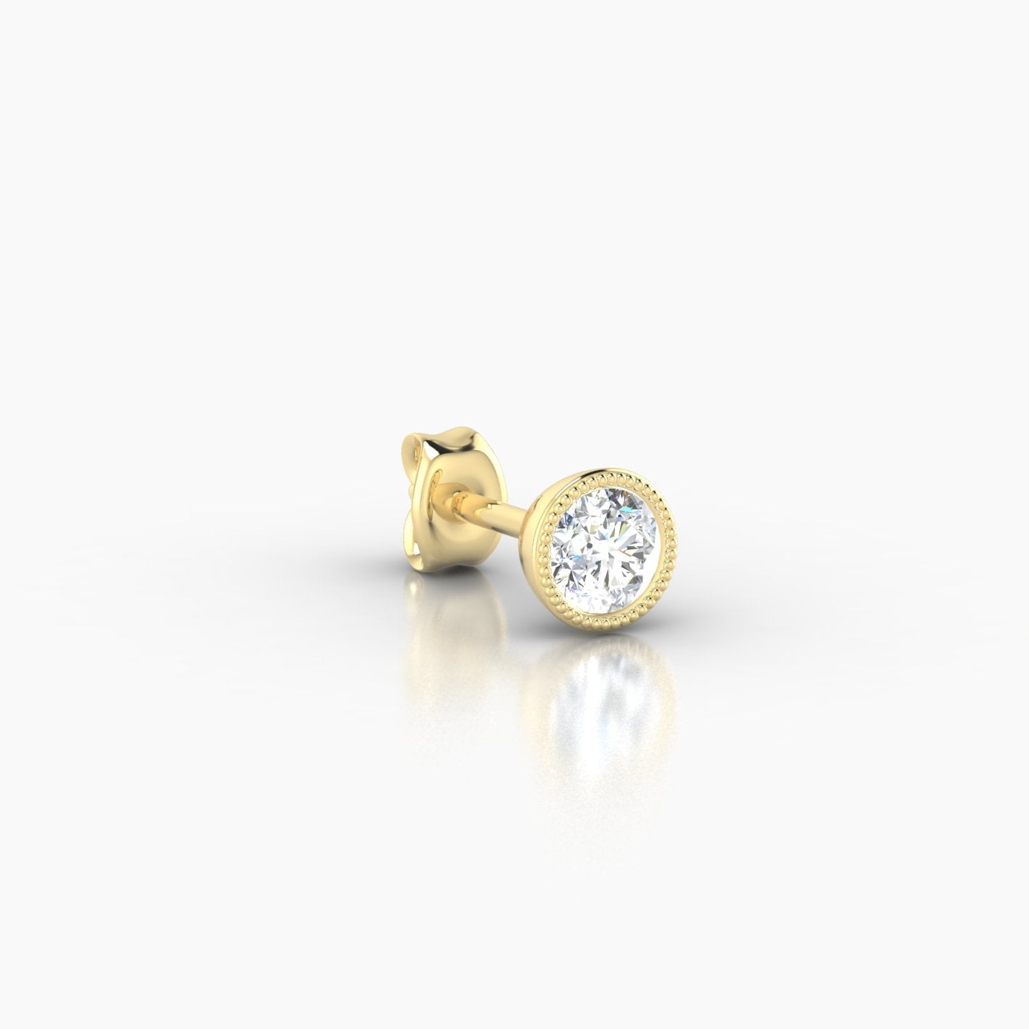 Aya | 18k Yellow Gold 4.5 mm Round Diamond Earring