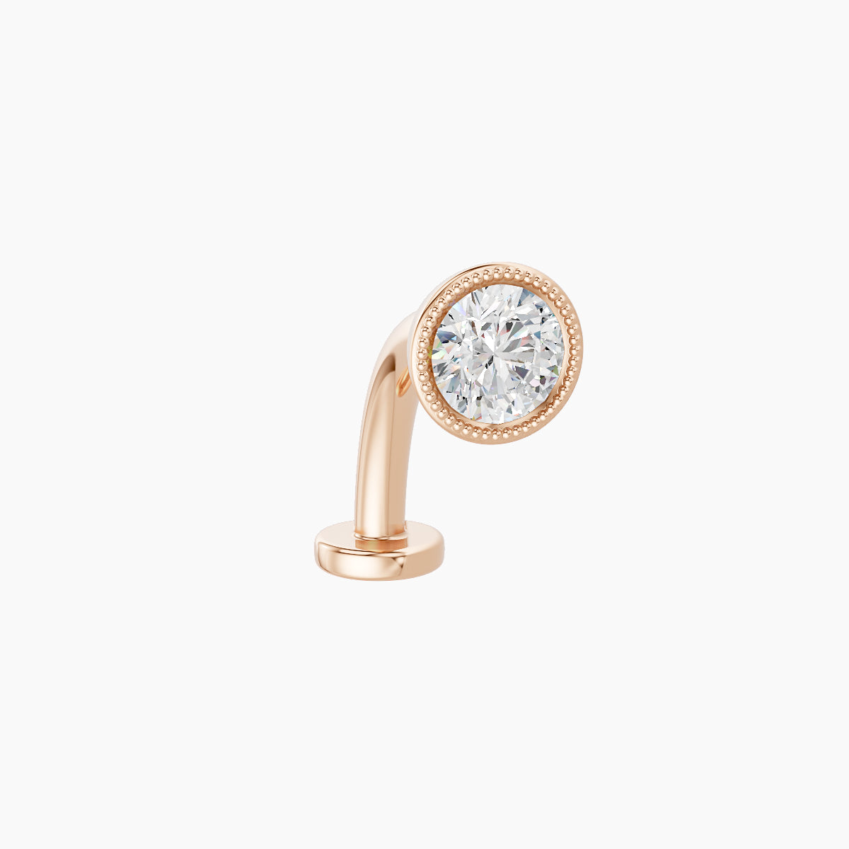 Aya | 18k Rose Gold 5 mm 10 mm Round Diamond Floating Navel Piercing