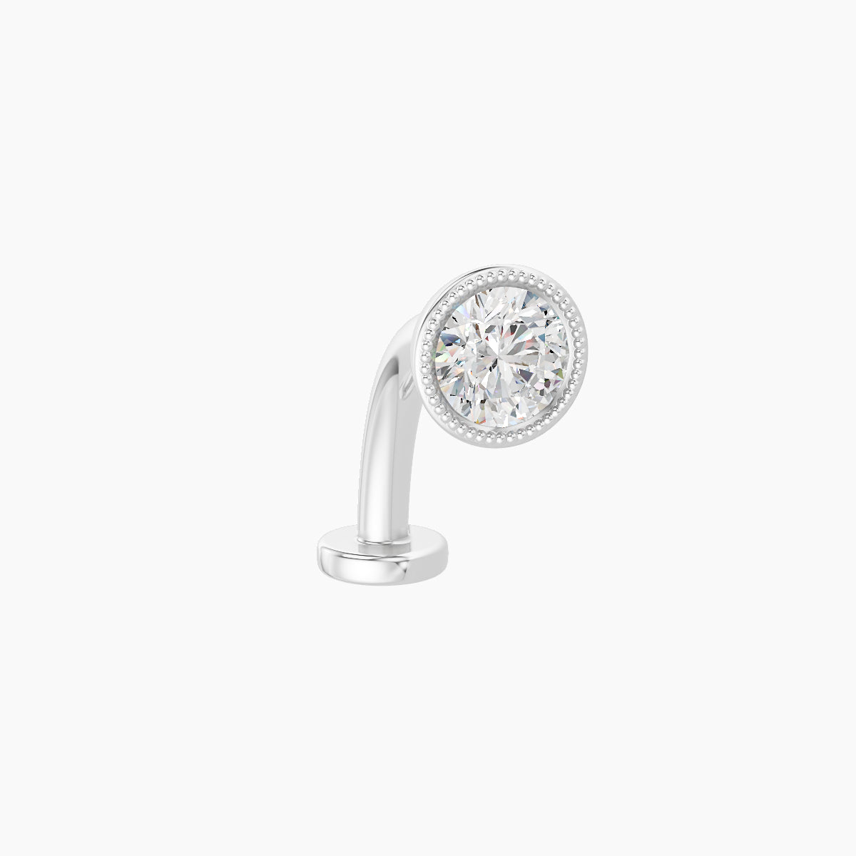 Aya | 18k White Gold 5 mm 10 mm Round Diamond Floating Navel Piercing