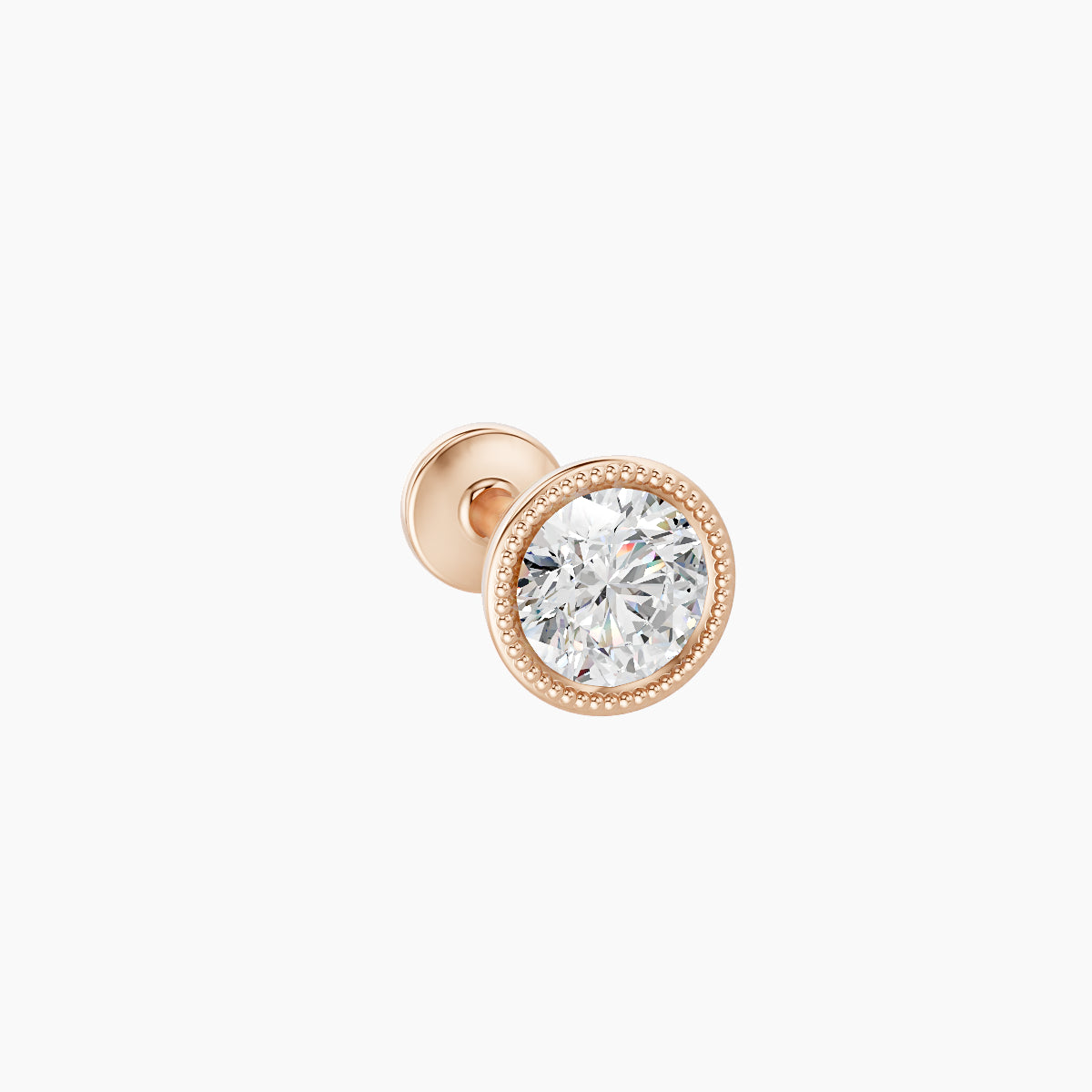 Aya | 18k Rose Gold 5 mm 5 mm Round Diamond Nose Piercing