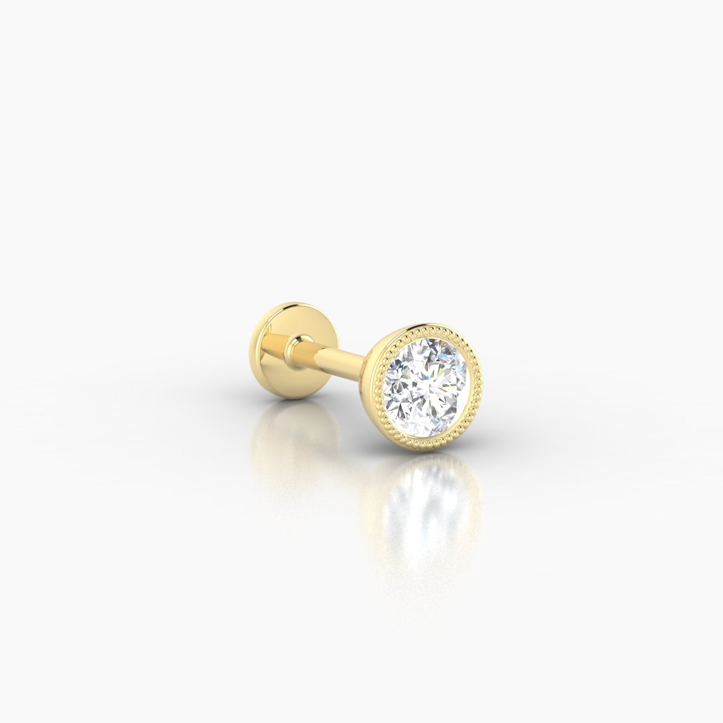 Aya | 18k Yellow Gold 5 mm 6.5 mm Round Diamond Nose Piercing