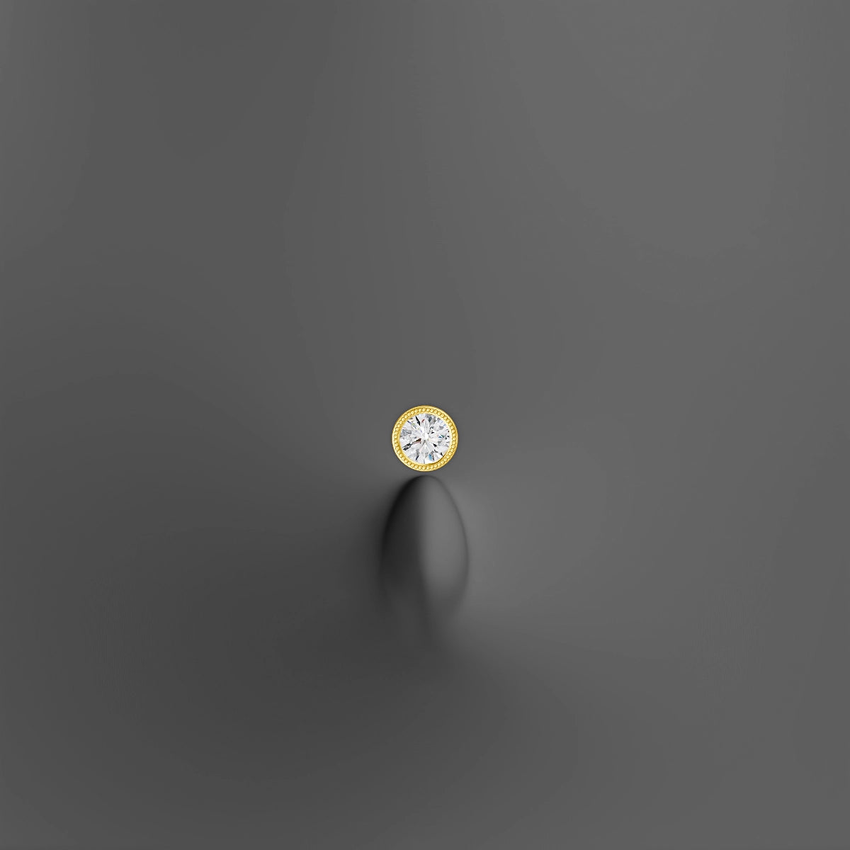 Aya | 18k Yellow Gold 5 mm 8 mm Round Diamond Floating Navel Piercing