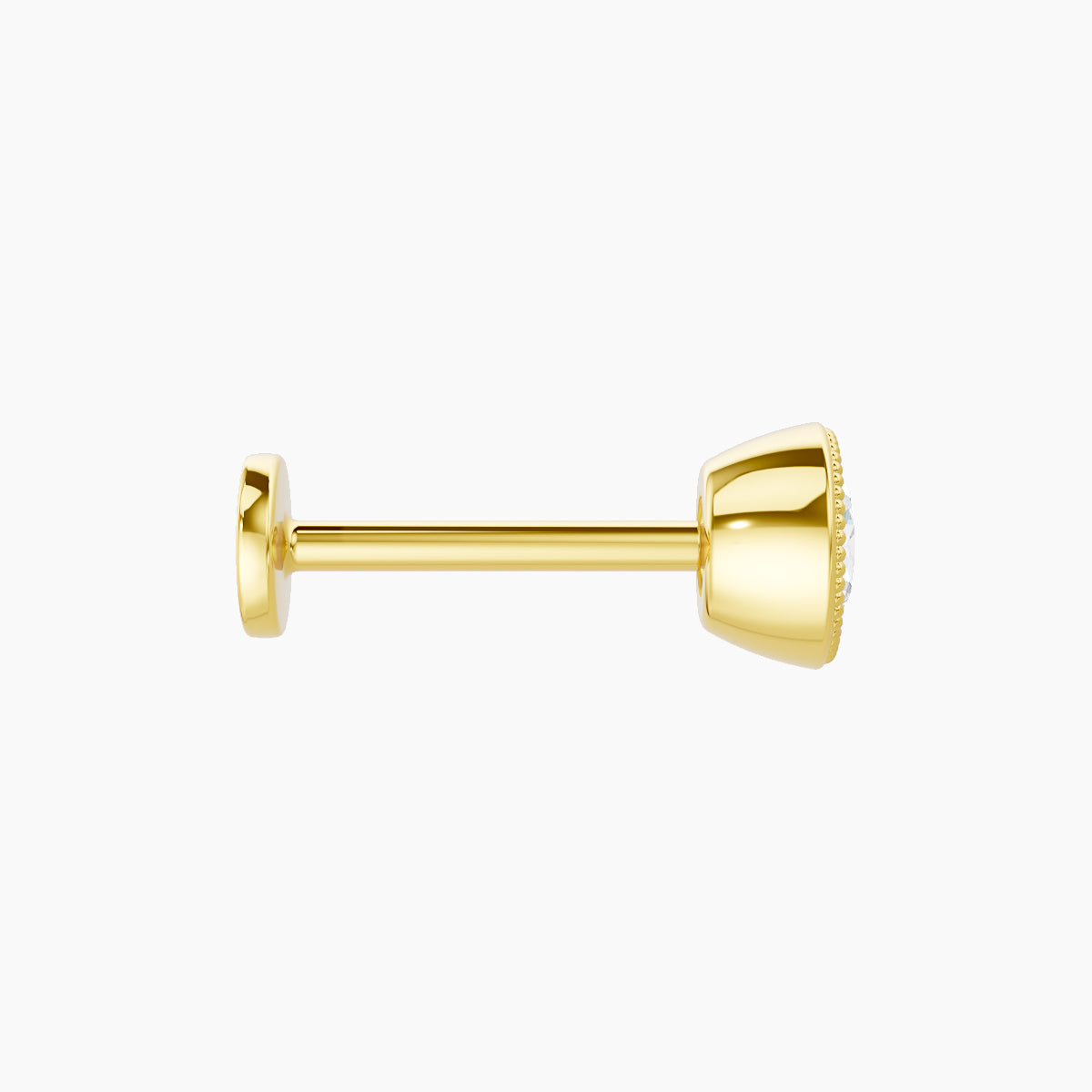 Aya | 18k Yellow Gold 5 mm 8 mm Round Diamond Nose Piercing