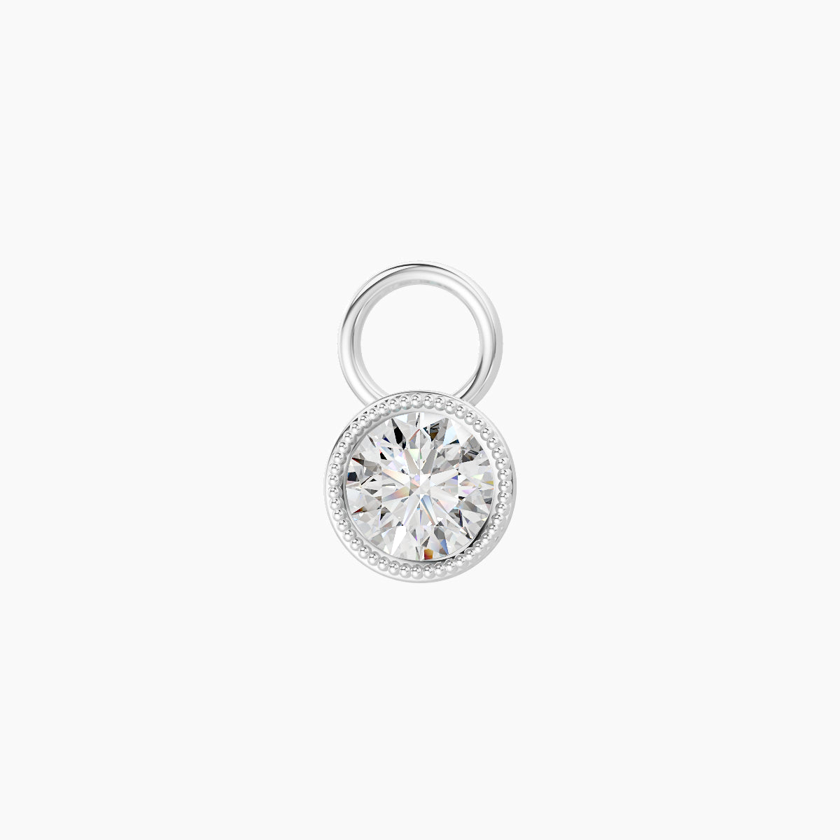 Aya | 18k White Gold 5 mm Round Diamond Charm