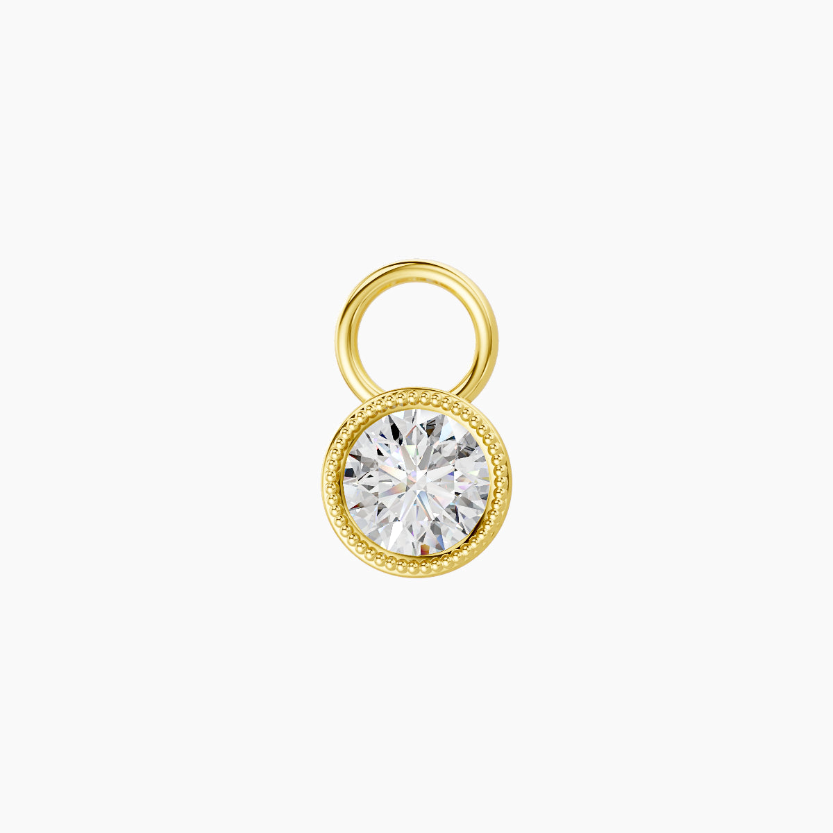 Aya | 18k Yellow Gold 5 mm Round Diamond Charm