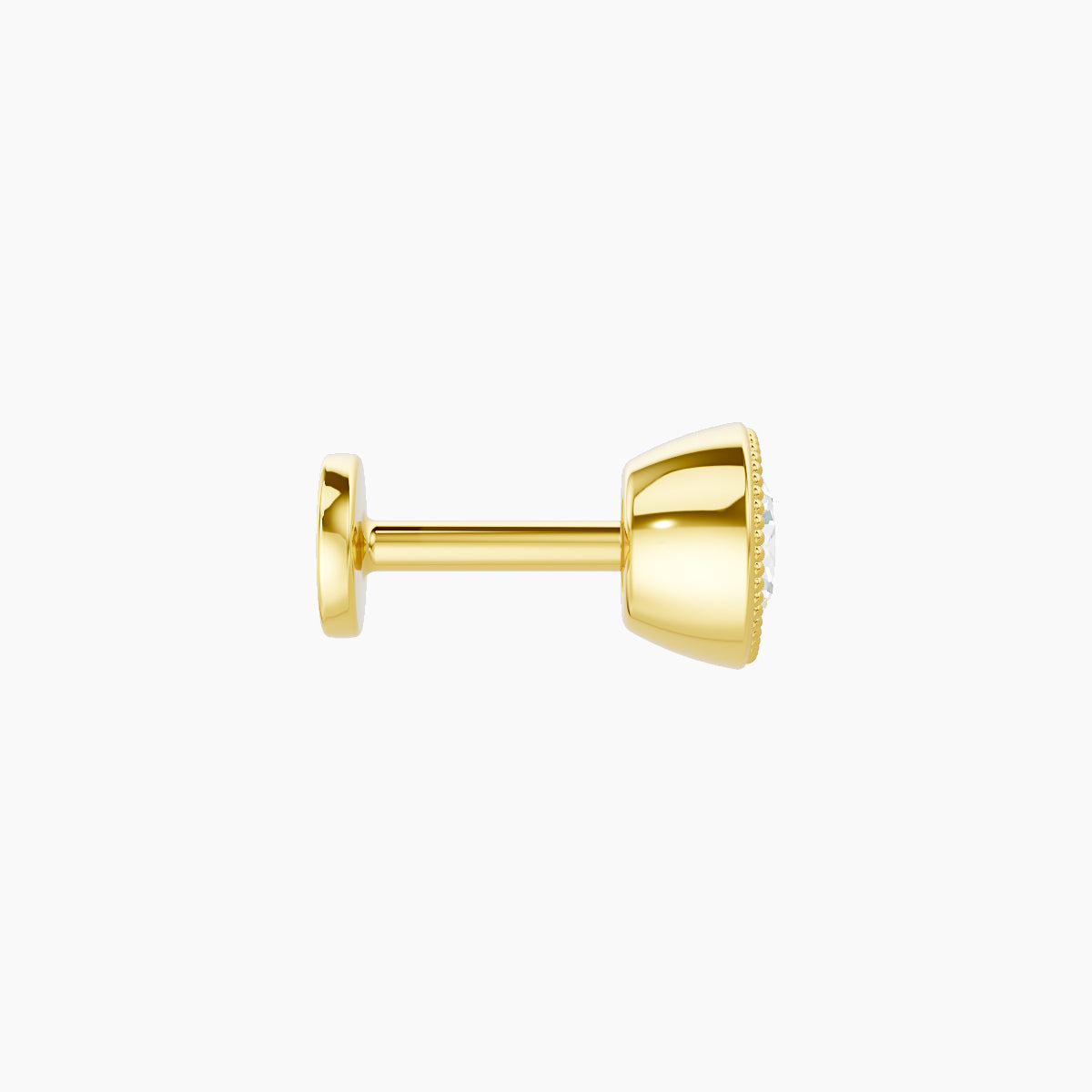 Aya | 18k Yellow Gold 5 mm Round Diamond Earring