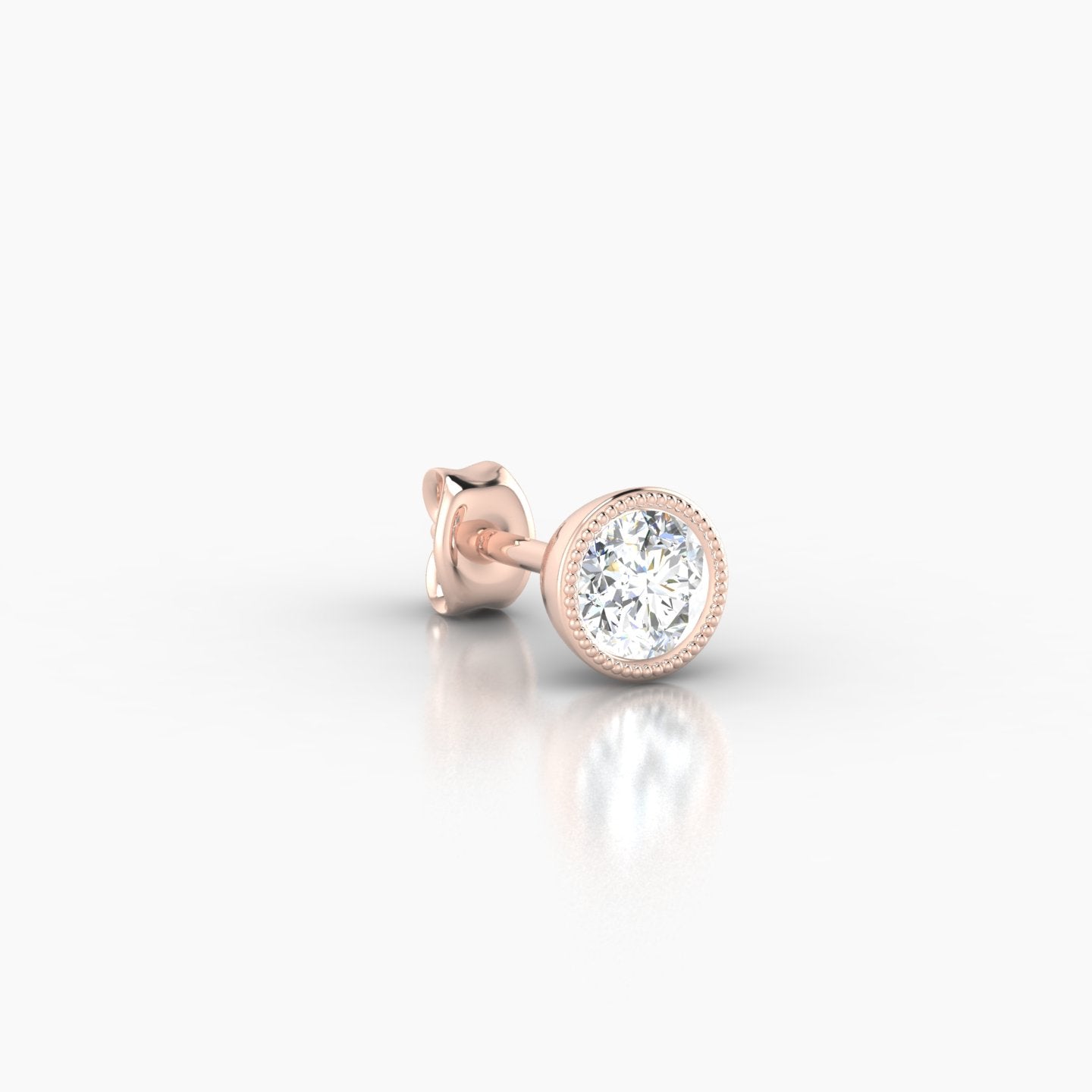 Aya | 18k Rose Gold 5 mm Round Diamond Earring