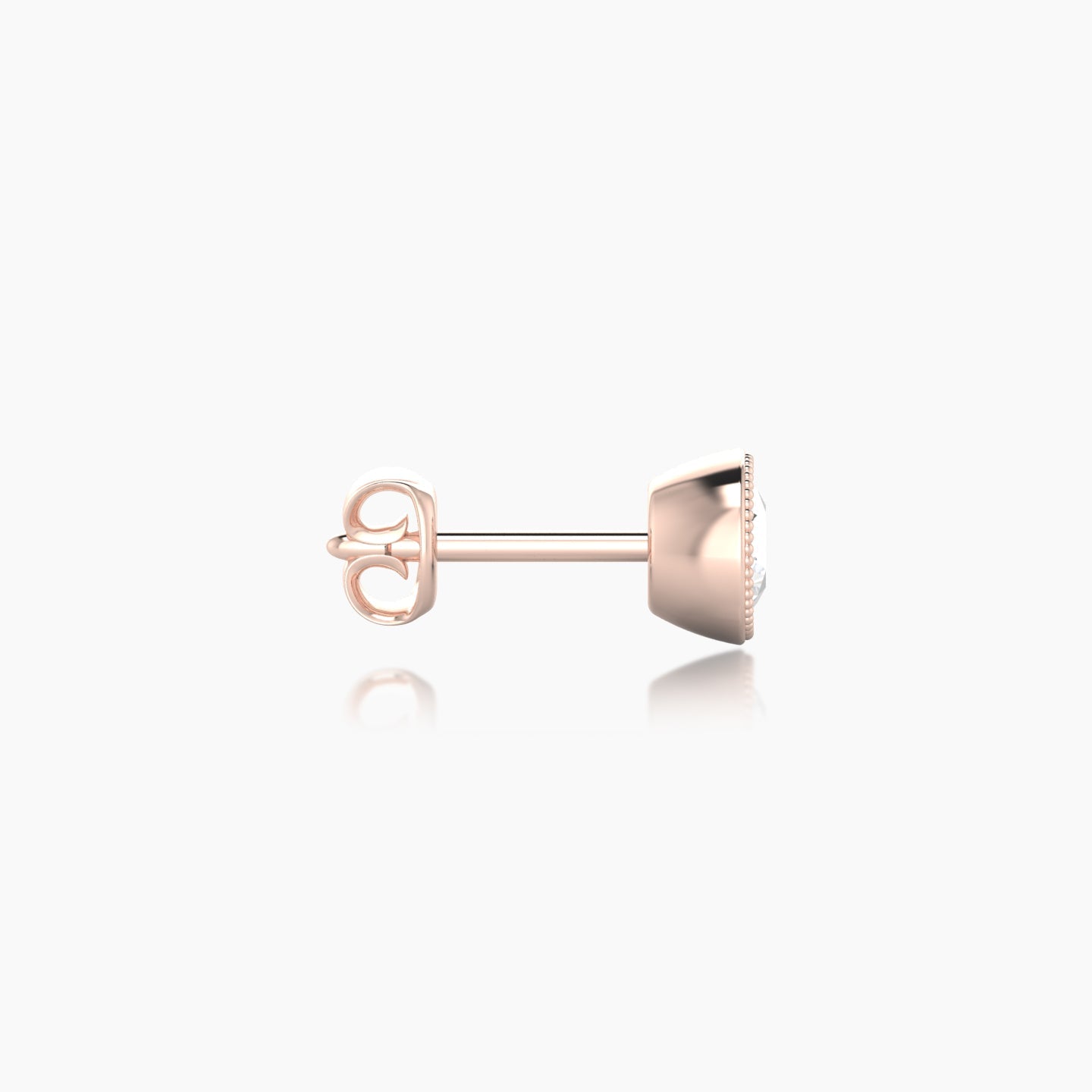 Aya | 18k Rose Gold 5 mm Round Diamond Earring