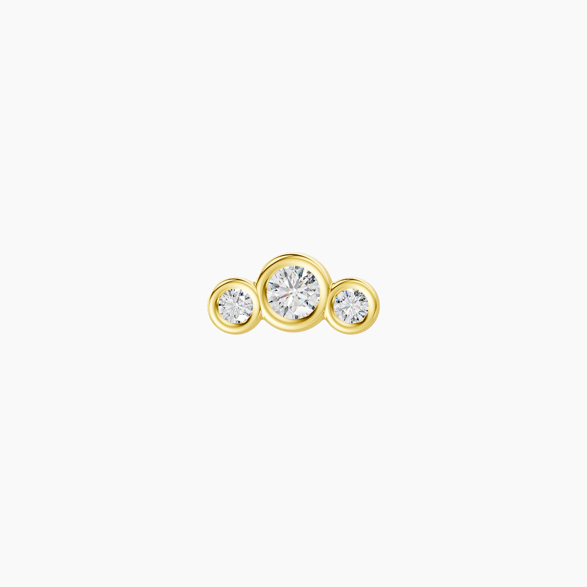 Bast | 18k Yellow Gold 6.5 mm 5 mm Trilogy Diamond Piercing