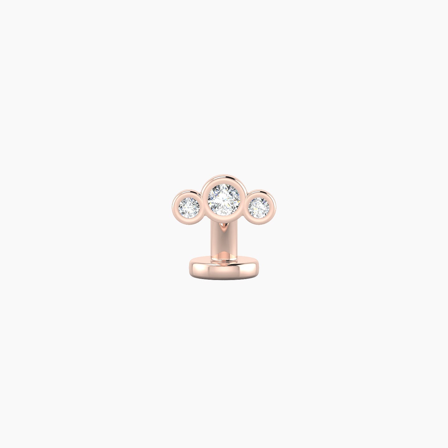 Bast | 18k Rose Gold 6.5 mm 6 mm Trilogy Diamond Floating Navel Piercing